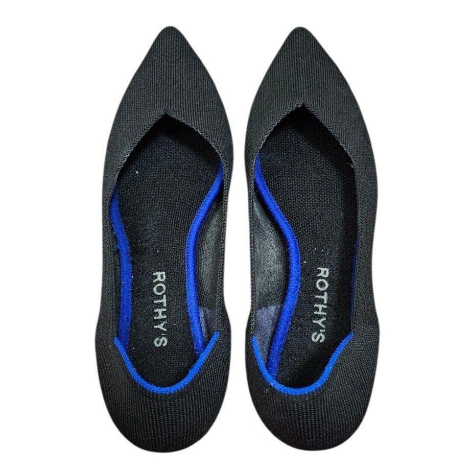 Rothy's Rothy’s “THE POINT” Black Knitted Pointed Toe Slip On Flats Size US 9 / IT 39 - 3 Thumbnail