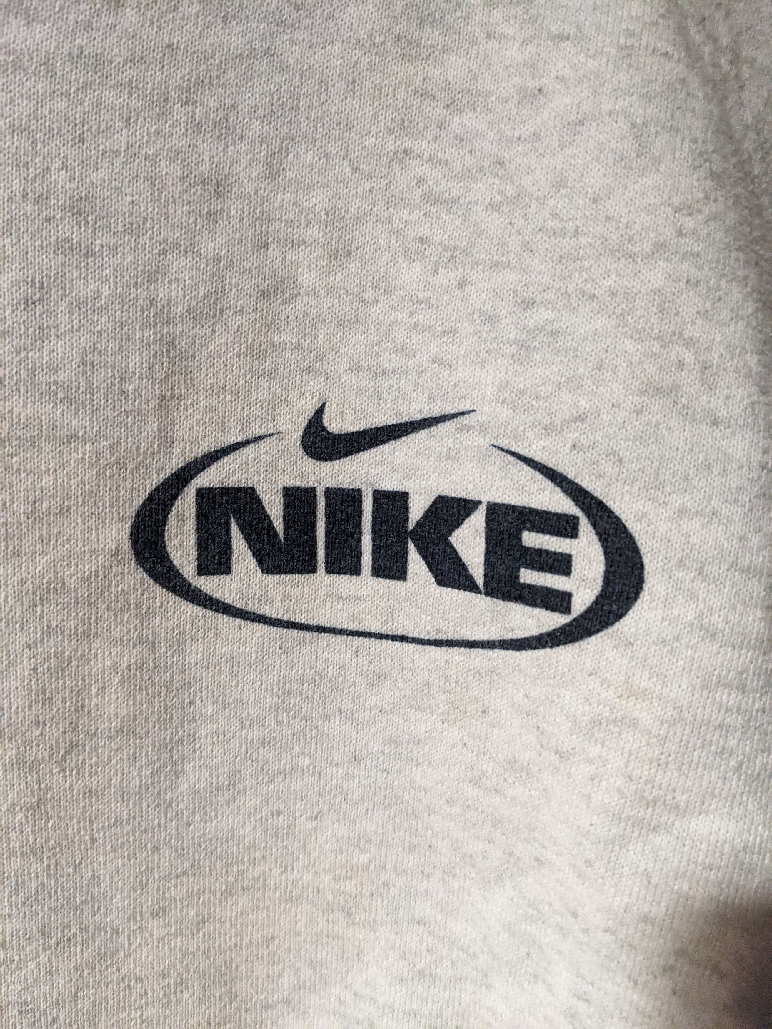 Nike × Vintage Vintage 90s Nike Swoosh Essential Gray YOUTH X-Large Hoodie Size US XL / EU 56 / 4 - 2 Thumbnail