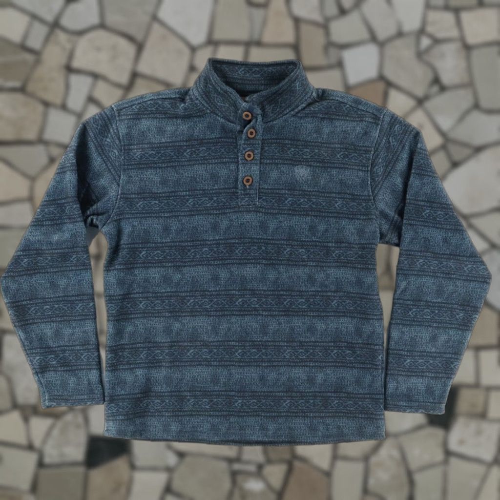 Ariat Ariat Wesley Striped Mock Long Sleeve Sweater Blue Men's L Size US L / EU 52-54 / 3 - 1 Thumbnail