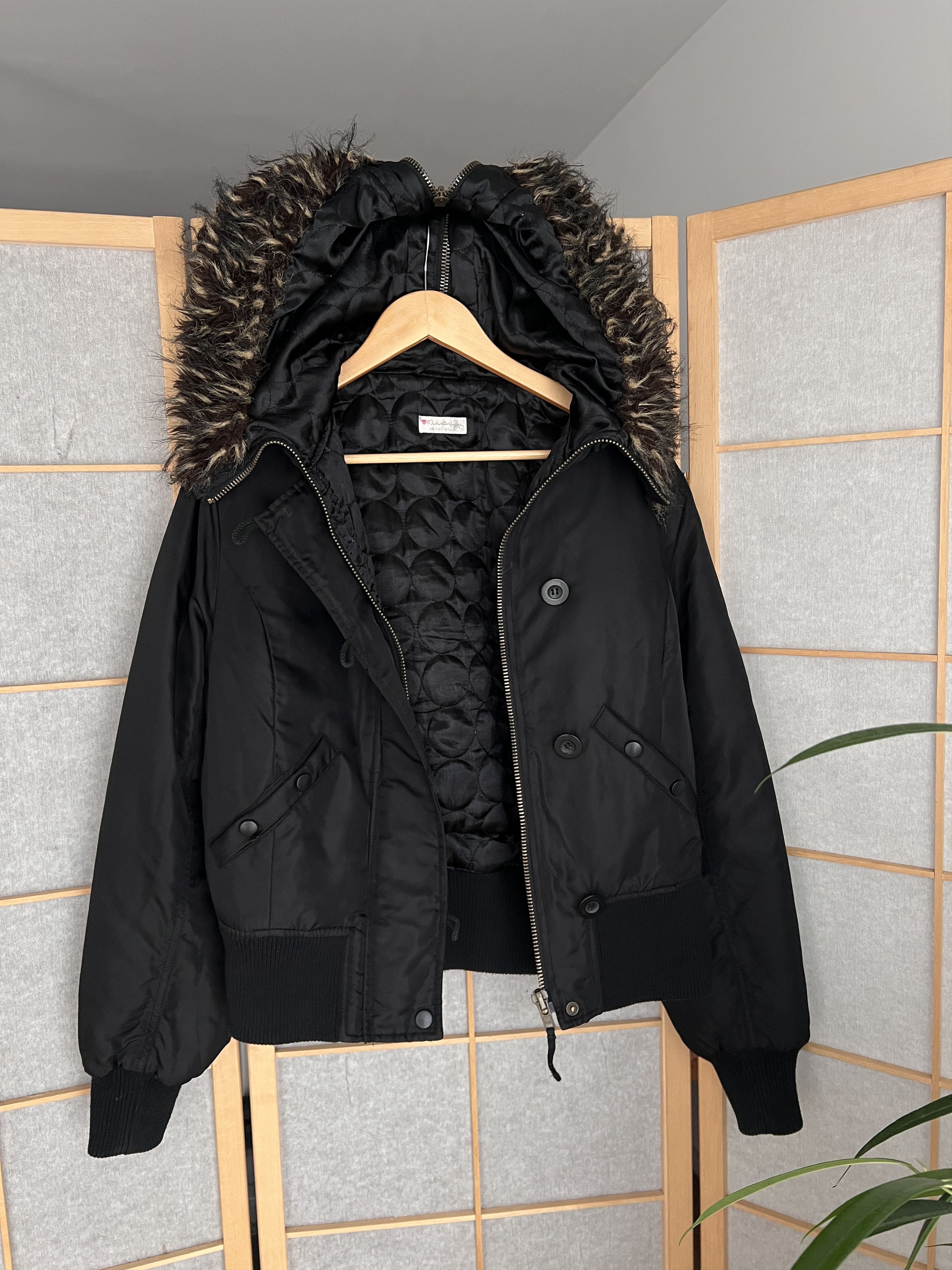 If Six Was Nine Avant garde vintage faux fur bomber jacket hood cropped punk Size M / US 6-8 / IT 42-44 - 17 Thumbnail