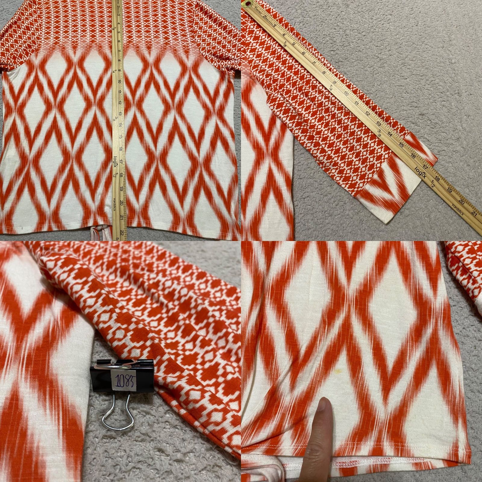 Vintage Chico's Womens Shirt Orange Geometric Round Neck 3/4 Sleeve Pullover L Casual Size L / US 10 / IT 46 - 8 Thumbnail