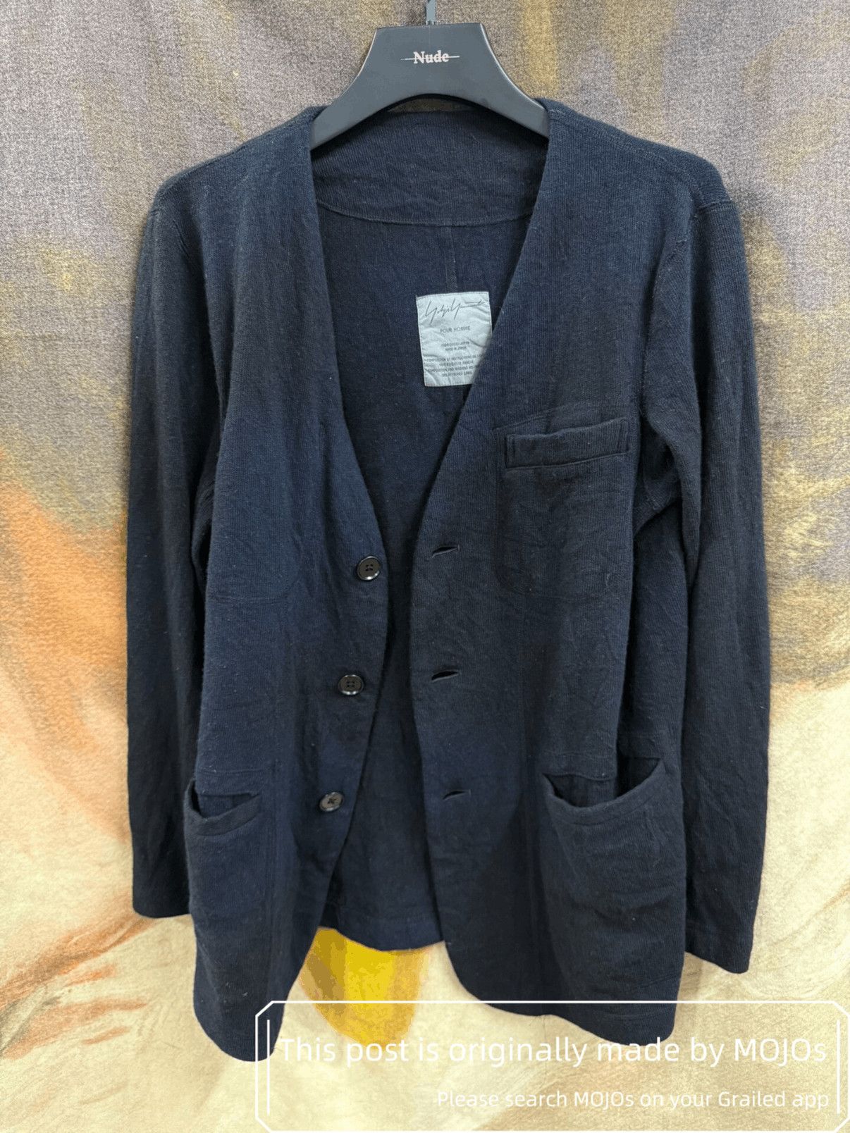 Yohji Yamamoto Sz 2 Yohji Yamamoto Pour Homme Knitwear Cardigan Pockets Size US M / EU 48-50 / 2 - 9 Thumbnail