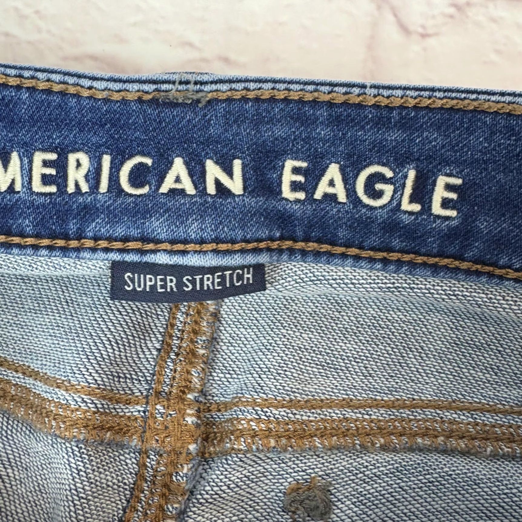 American Eagle Outfitters American Eagle Jeans Womens 6 Short Blue Super Stretch Jegging Distressed Size 28" / US 6 / IT 42 - 7 Thumbnail
