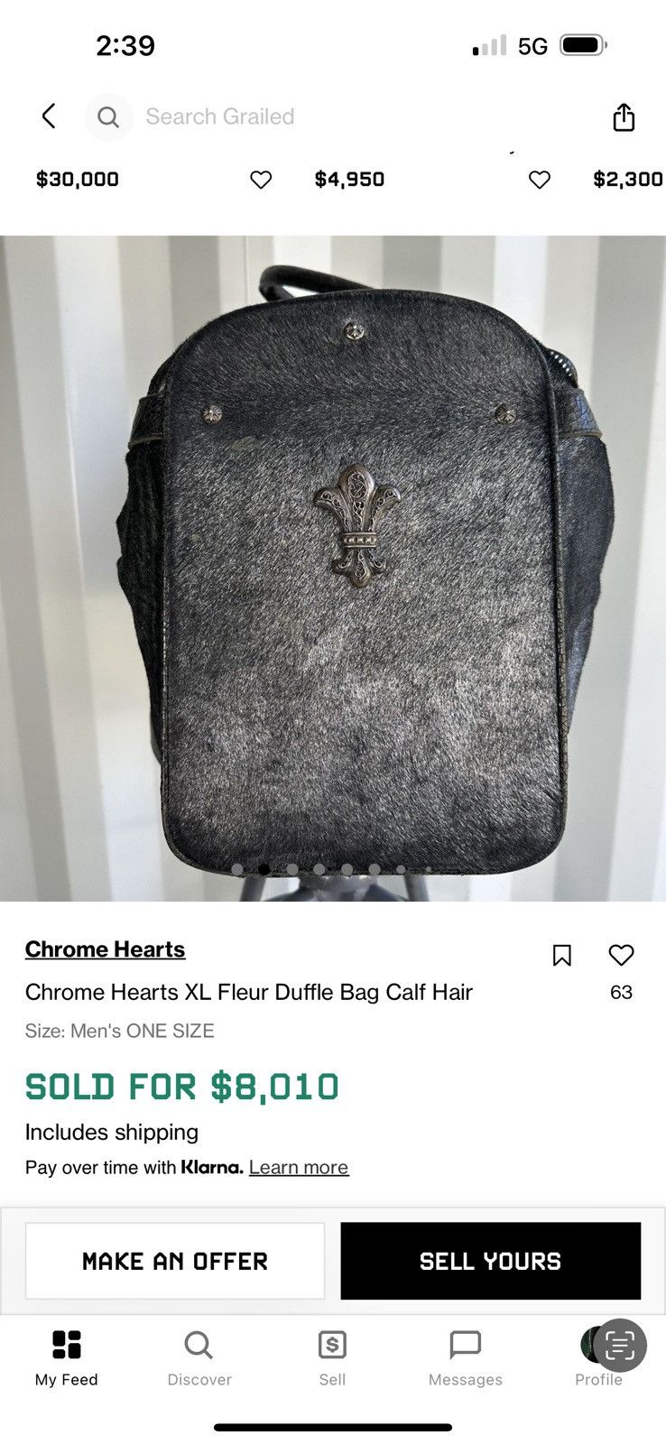 Chrome Hearts Chrome Hearts XL Duffle Bag Black Leather Crosses Luggage Size ONE SIZE - 17 Thumbnail