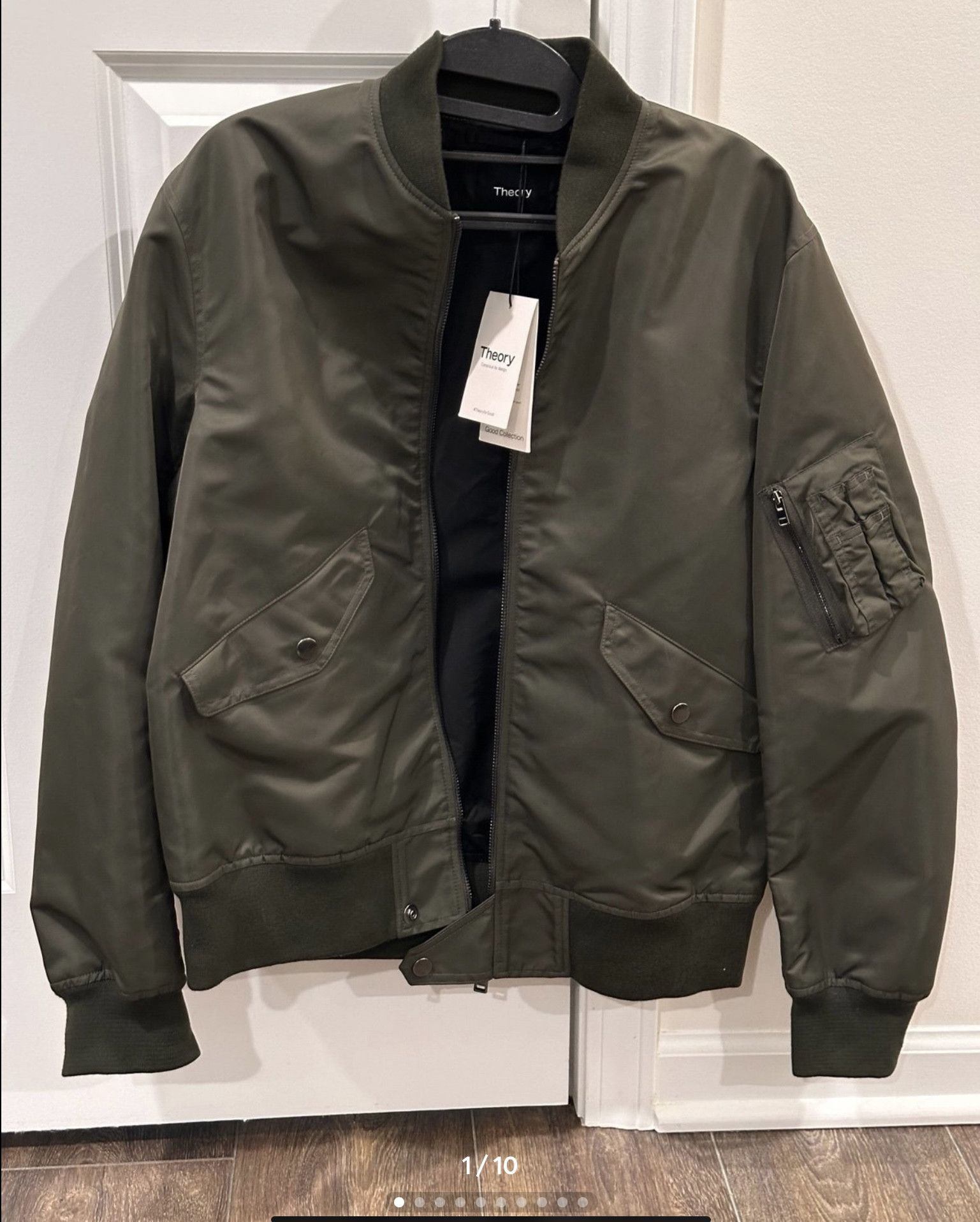 Theory Theory Men’s Flight Bomber Jacket Dark Olive Size US M / EU 48-50 / 2 - 1 Thumbnail