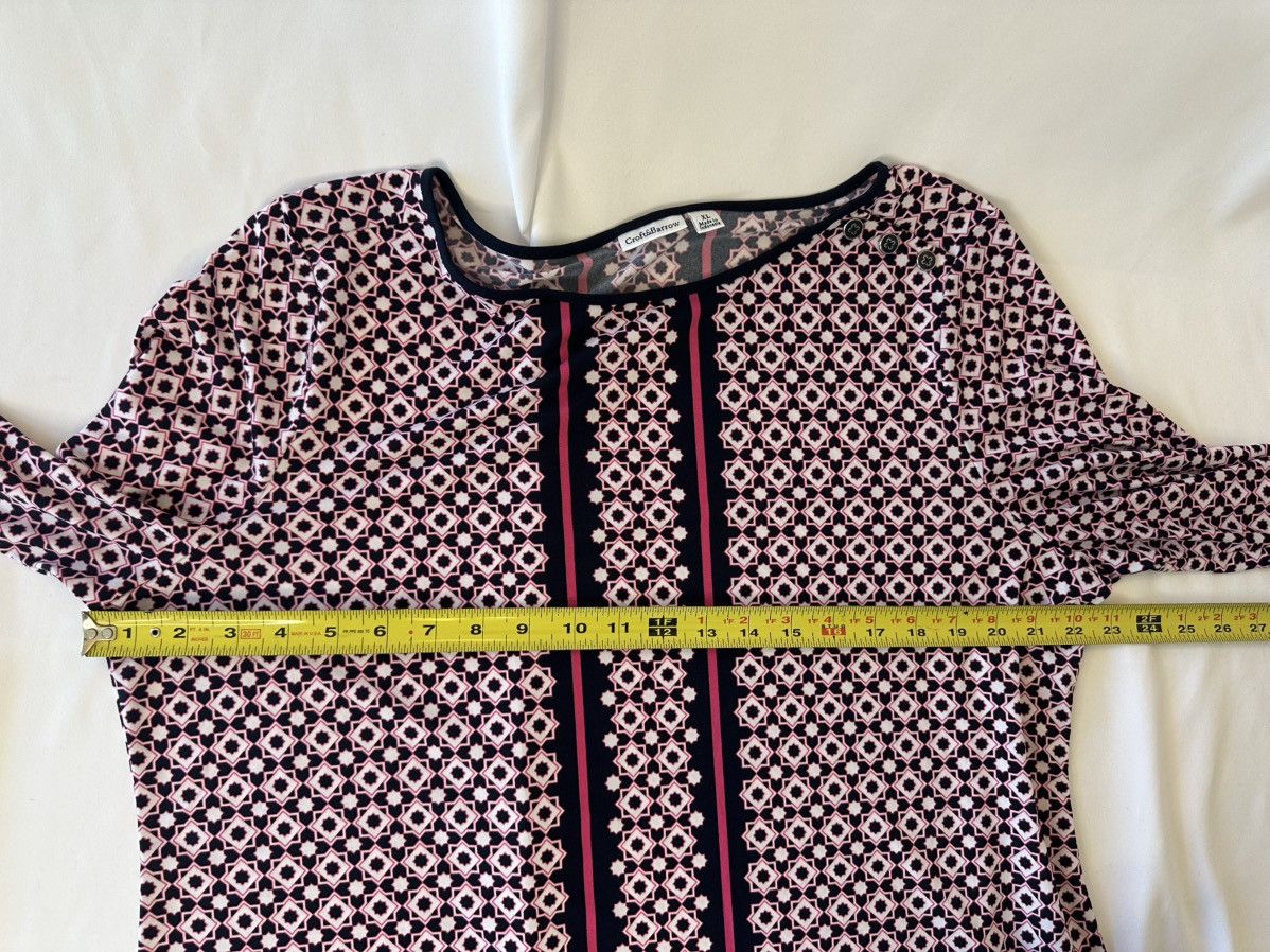 Croft & Barrow Croft & Barrow Top Geometric Stretch Jersey Size XL / US 12-14 / IT 48-50 - 3 Thumbnail