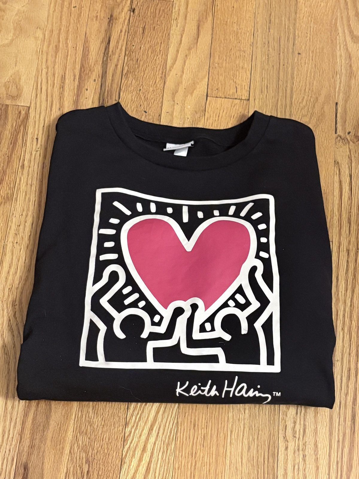 Keith Haring Keith Haring Black Heart Graphic Logo Sweatshirt Size L / US 10 / IT 46 - 1 Thumbnail