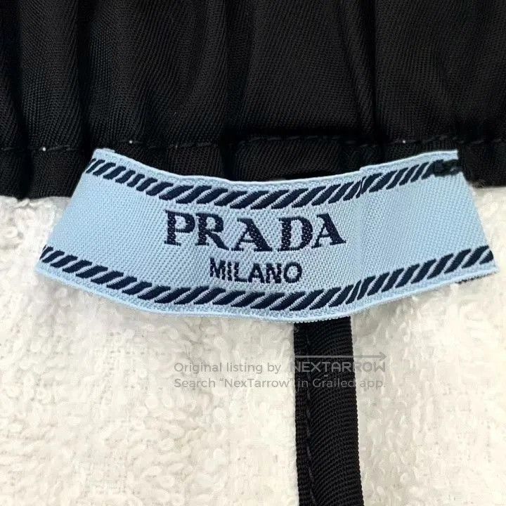 Prada Prada White Triangle Logo Cotton Towel Shorts. Size US 40 / EU 56 - 6 Thumbnail