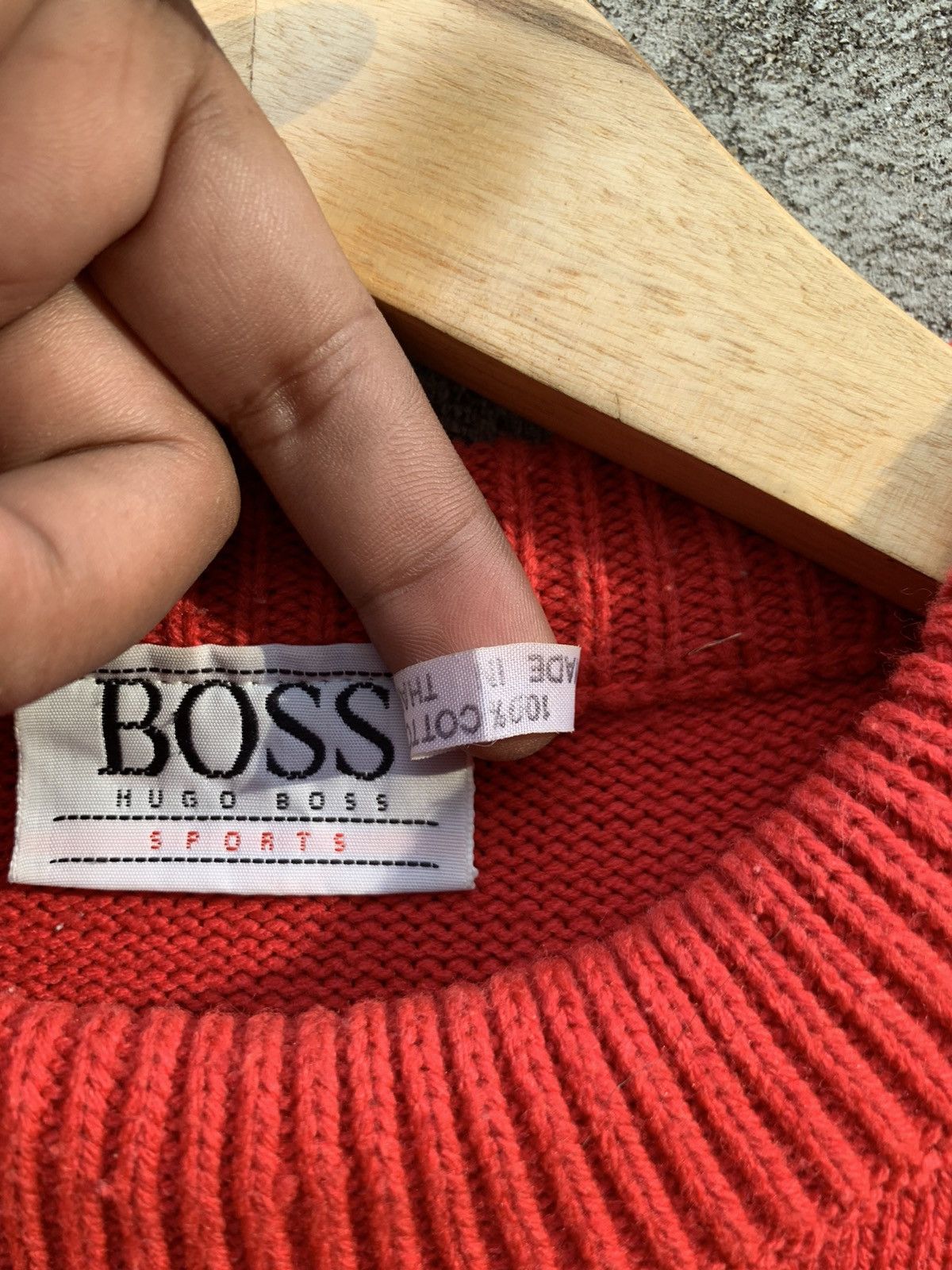 Hugo Boss × Vintage Vintage 80s Hugo Boss embroidered knit sweater Size US L / EU 52-54 / 3 - 7 Thumbnail