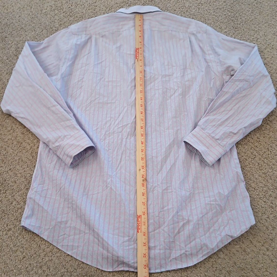 Nordstrom Nordstrom Shirt Mens 16.5 Pink Blue Plaid Long Sleeve Button Up Cotton Shirt Mens Size 16.5 Pink Plaid Cotton Button-Up Nordstrom Mens Shirt Size US XL / EU 56 / 4 - 5 Thumbnail