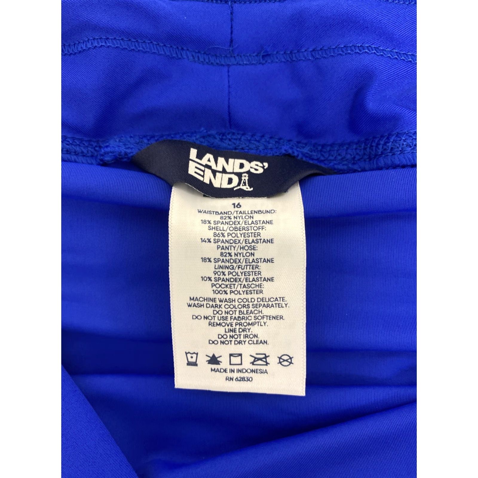 Lands' End Lands' End Women 16 Plus Shorts Swim Board 39x7 Lined Pocket Beach /140-13 Blue Polyester Spandex Size 38" / US 16 / IT 52 - 6 Thumbnail