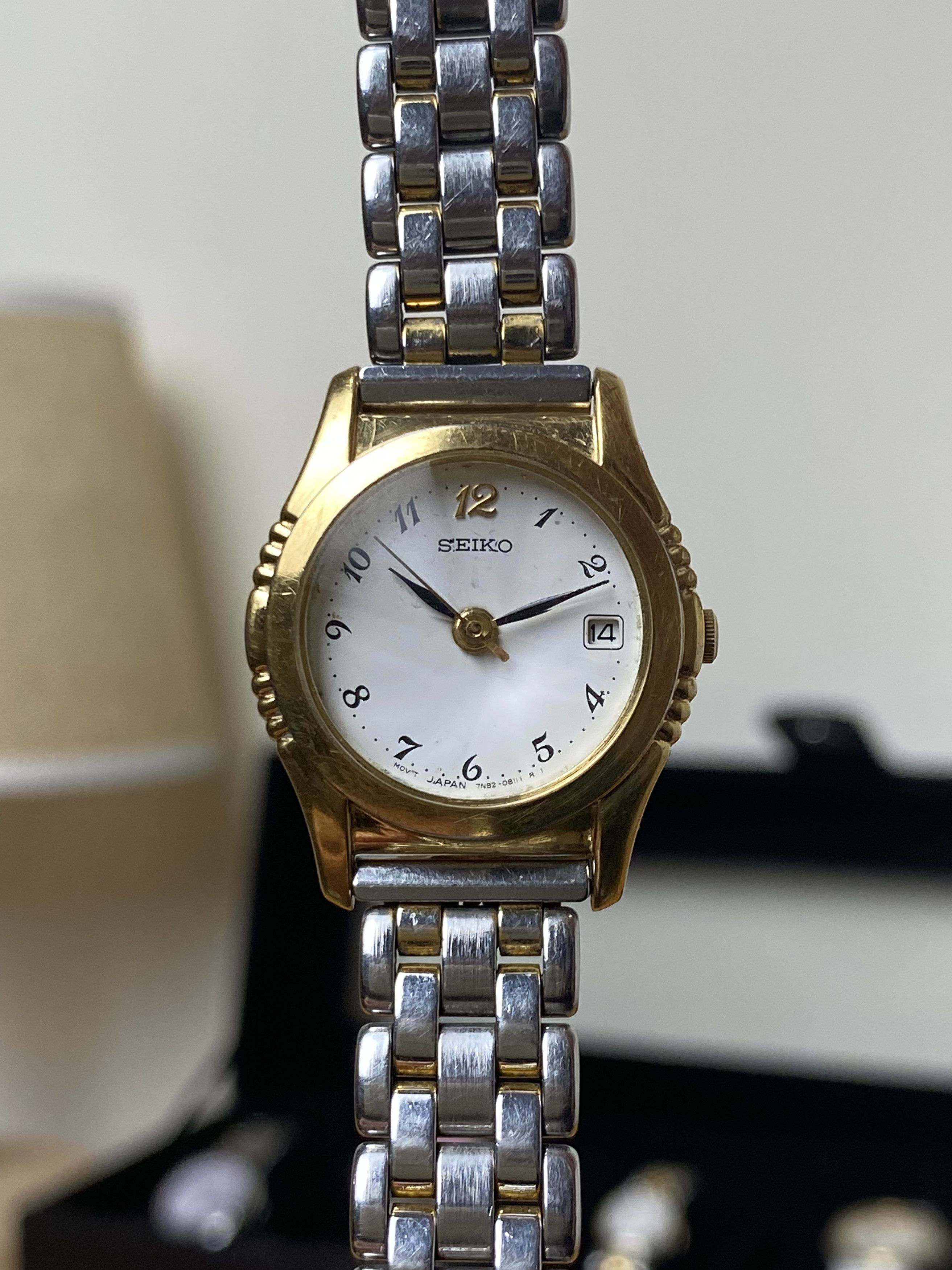 Seiko × Vintage 💥 Vtg 90's Seiko Gold Faceted Crystal Size ONE SIZE - 1 Thumbnail