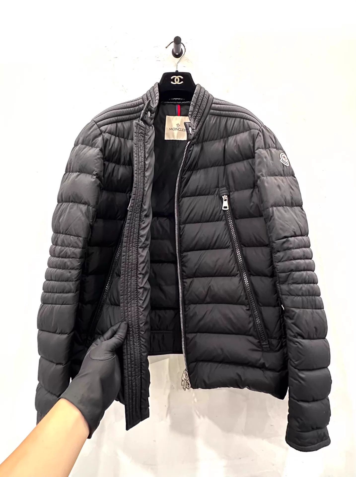 Moncler Moncler Amiot Biker Down Jacket Men Black Size 3 SideLogo Size US L / EU 52-54 / 3 - 4 Thumbnail