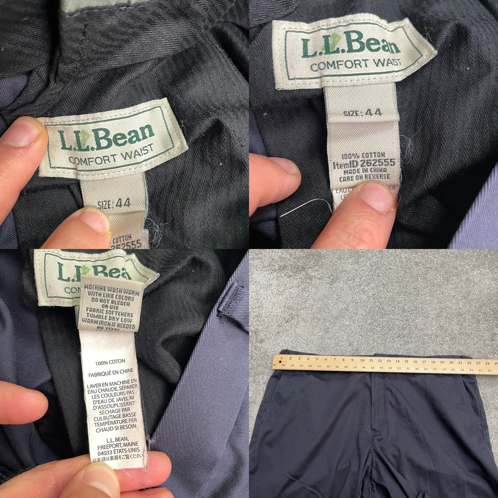 Vintage L.L. Bean Pants Men 44 Blue Comfort Waist Dress Straight Leg 100% Cotton Classic Vintage No Size US 44 / EU 60 - 8 Thumbnail