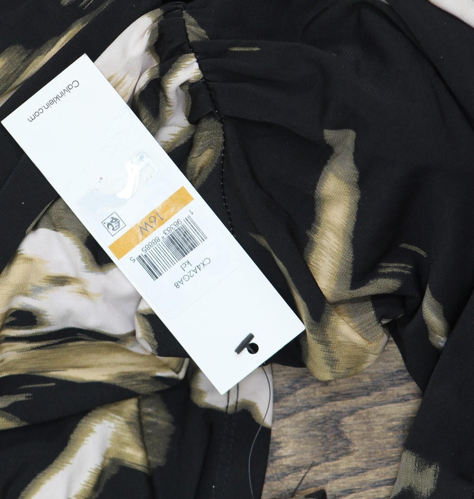 Calvin Klein Nwt Calvin Klein Sleeve Maxi Dress Black Oyster Multi 16w Size XXL / US 16-18 / IT 52-54 - 4 Thumbnail