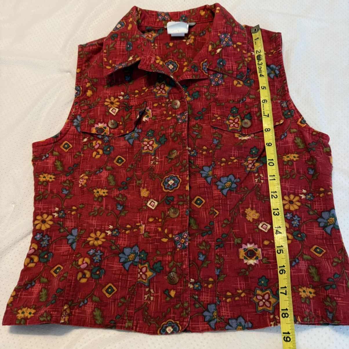 Vintage Vintage Stonebridge Floral Red Vest Top Size Medium Size M / US 6-8 / IT 42-44 - 7 Thumbnail