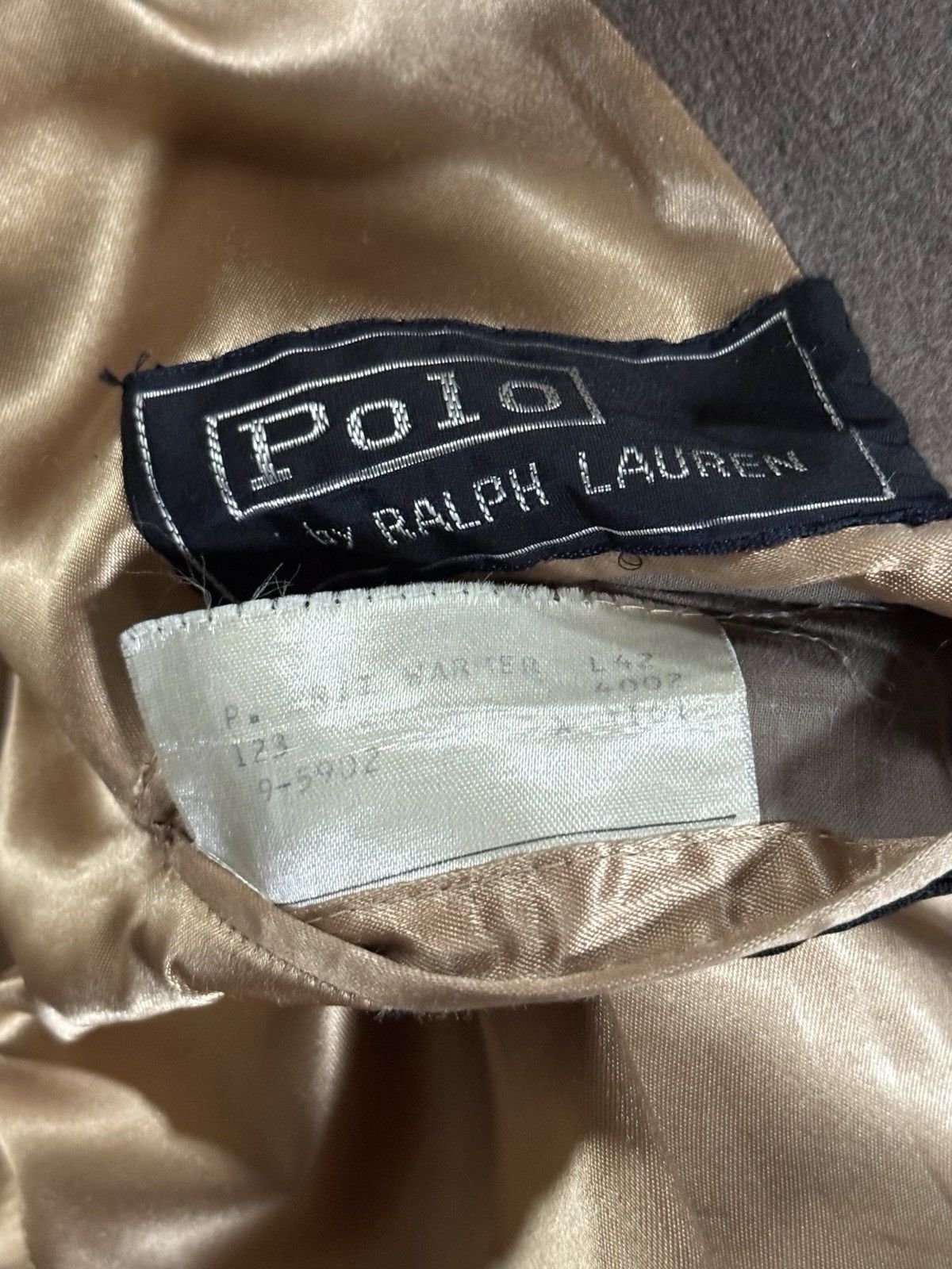 Mens Vintage Polo Ralph Lauren Gray Wool Peacoat Jacket 42