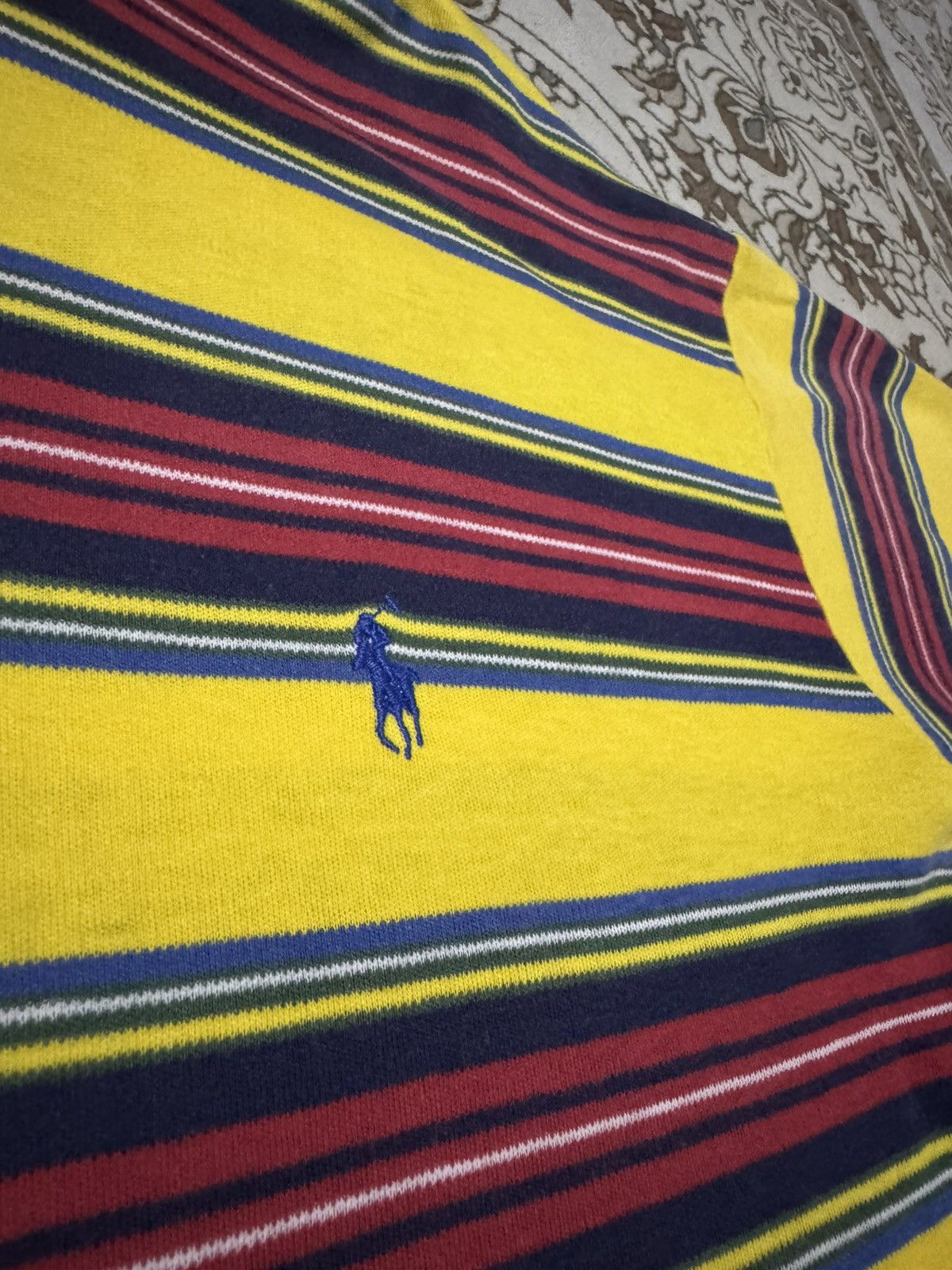 Polo Ralph Lauren × Ralph Lauren × Vintage 🇺🇸 Vtg Polo RL Stripe Small Pony Polo Shirt Size US L / EU 52-54 / 3 - 4 Thumbnail