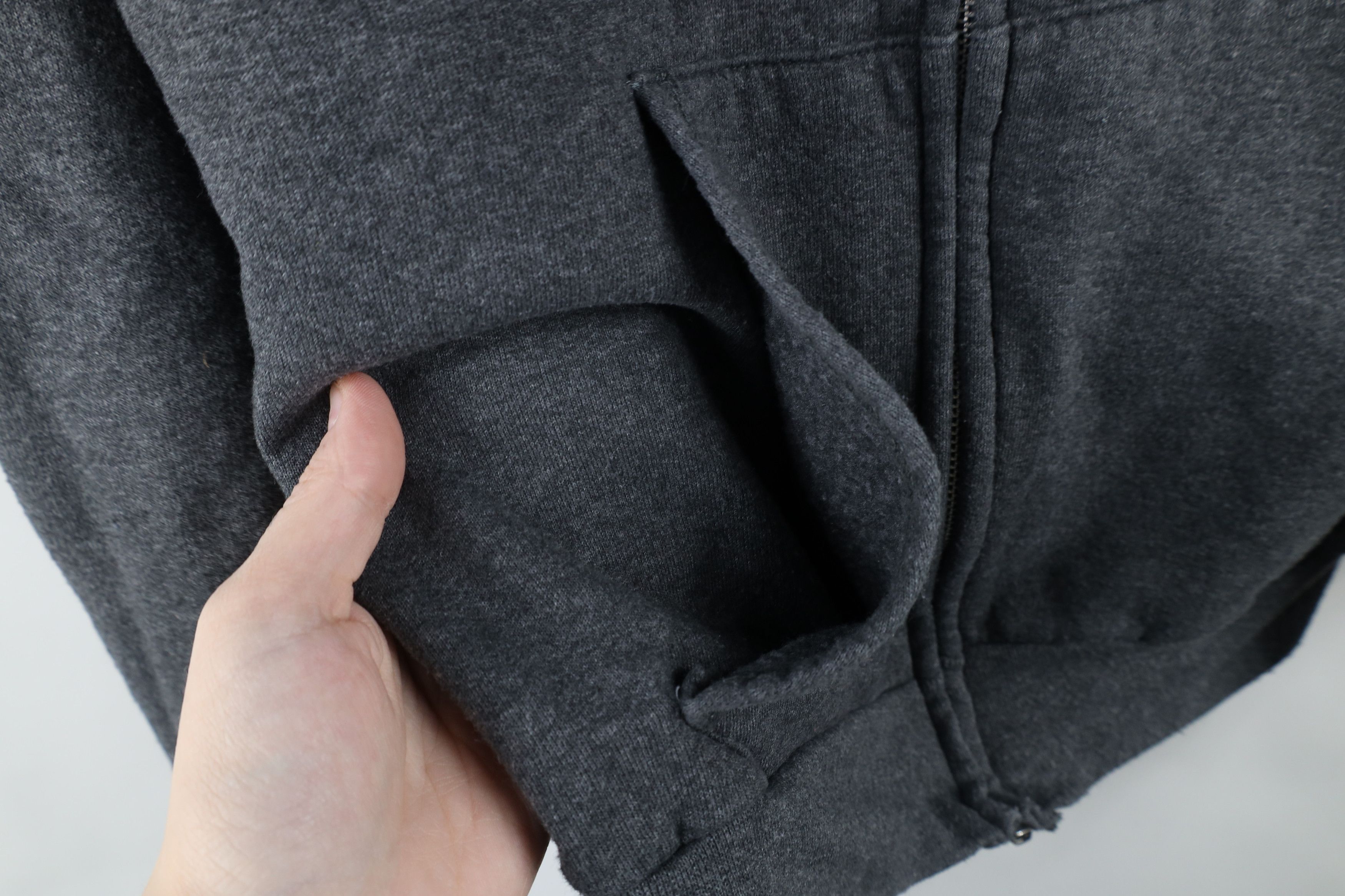 Vintage Vintage 90s Streetwear Blank Full Zip Hoodie Sweatshirt Gray Size US M / EU 48-50 / 2 - 5 Thumbnail
