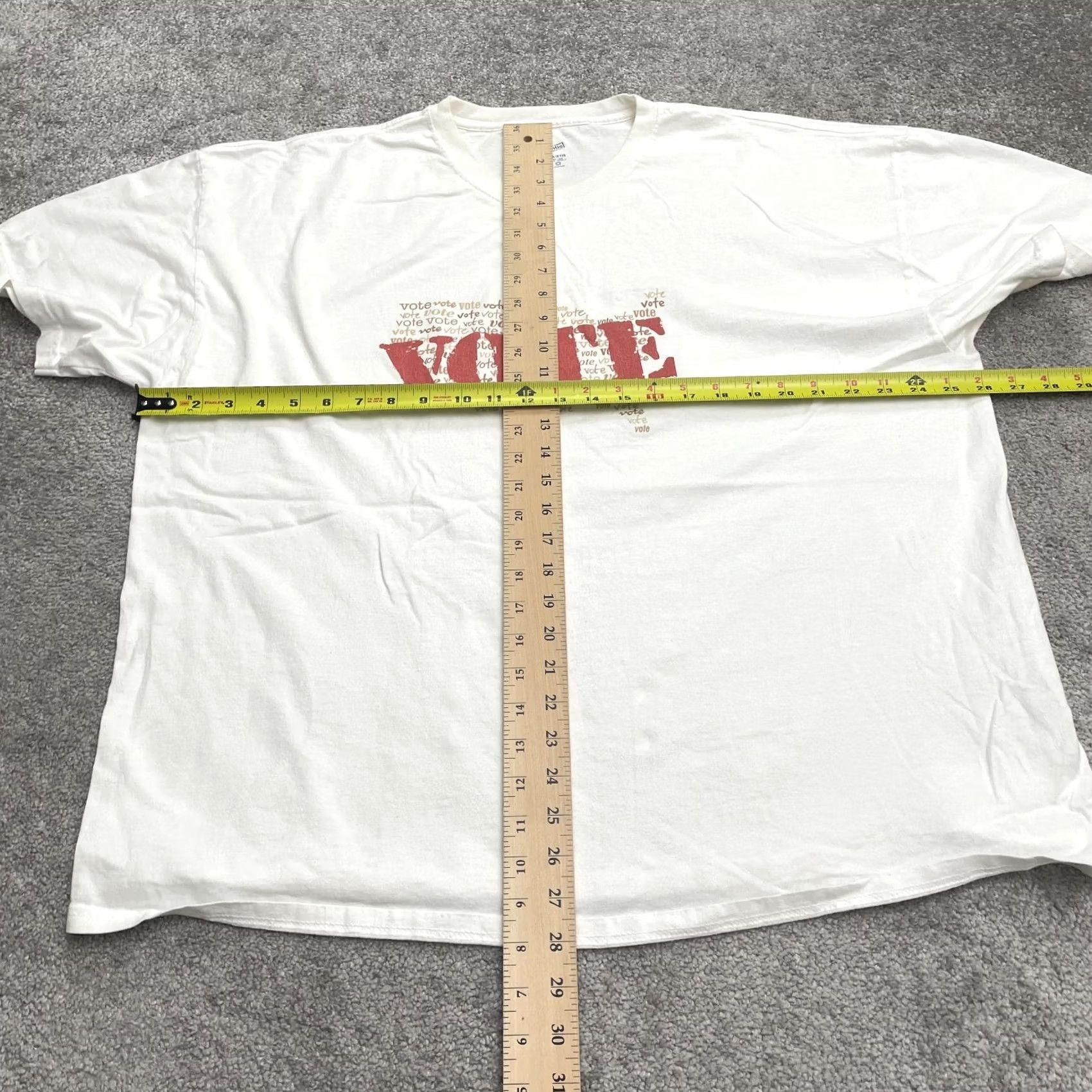 Hanes Hanes White T-Shirt Mens 2XL Crew Neck 100% Cotton Graphic Voting Tee Size US XXL / EU 58 / 5 - 5 Thumbnail