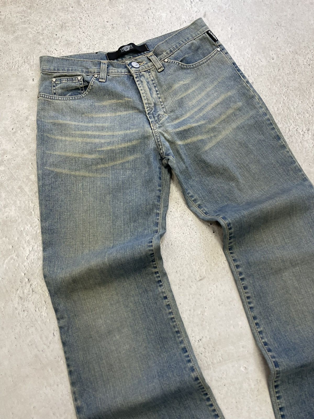 Versace Versace jeans couture denim distressed pants y2k Size US 31 - 2 Thumbnail
