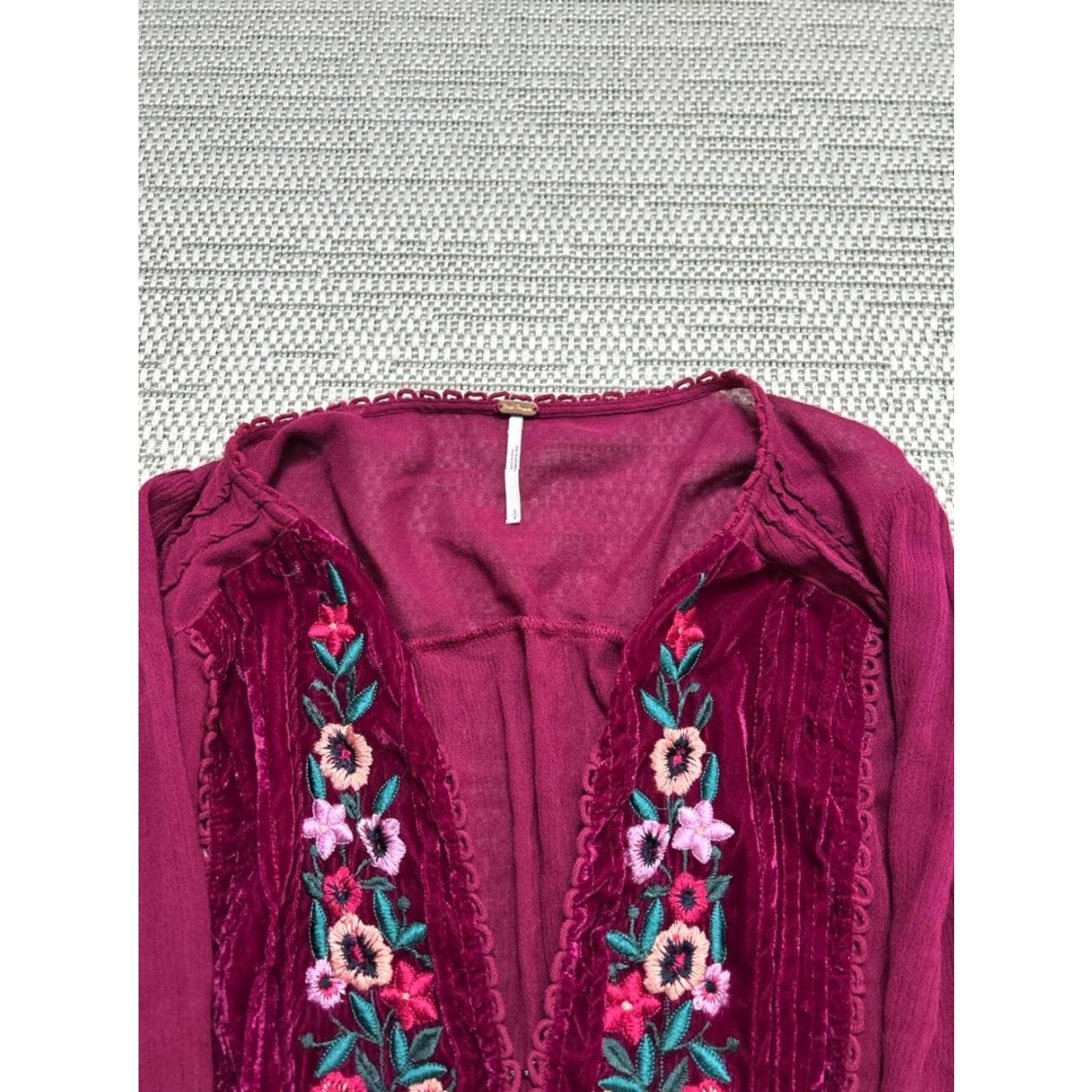 Free People Free People Dress Womens Small Purple Floral Blouson Midi Dress Blouson Midi Purple Floral Womens Small Size S / US 4 / IT 40 - 2 Thumbnail