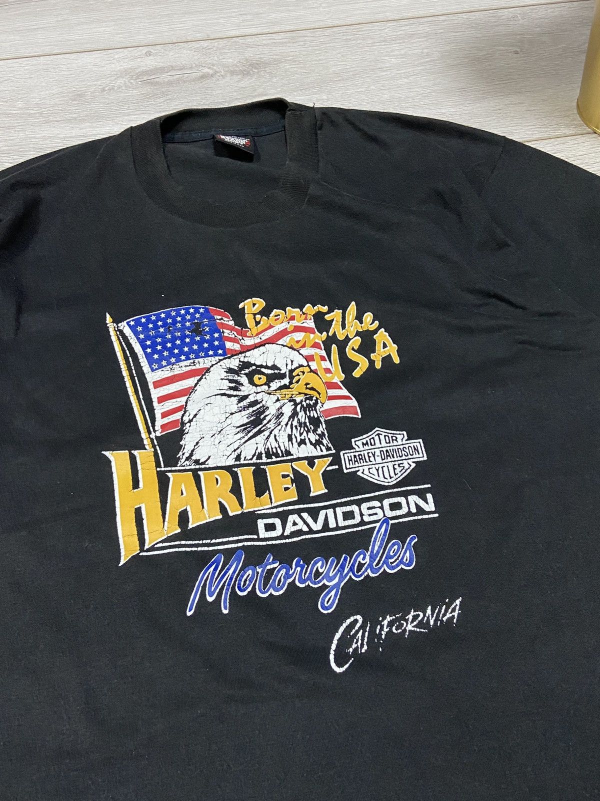 Vintage Harley Davidson 🦅 🇺🇸 eagle born USA flag Screen star vintage Size US XL / EU 56 / 4 - 3 Thumbnail
