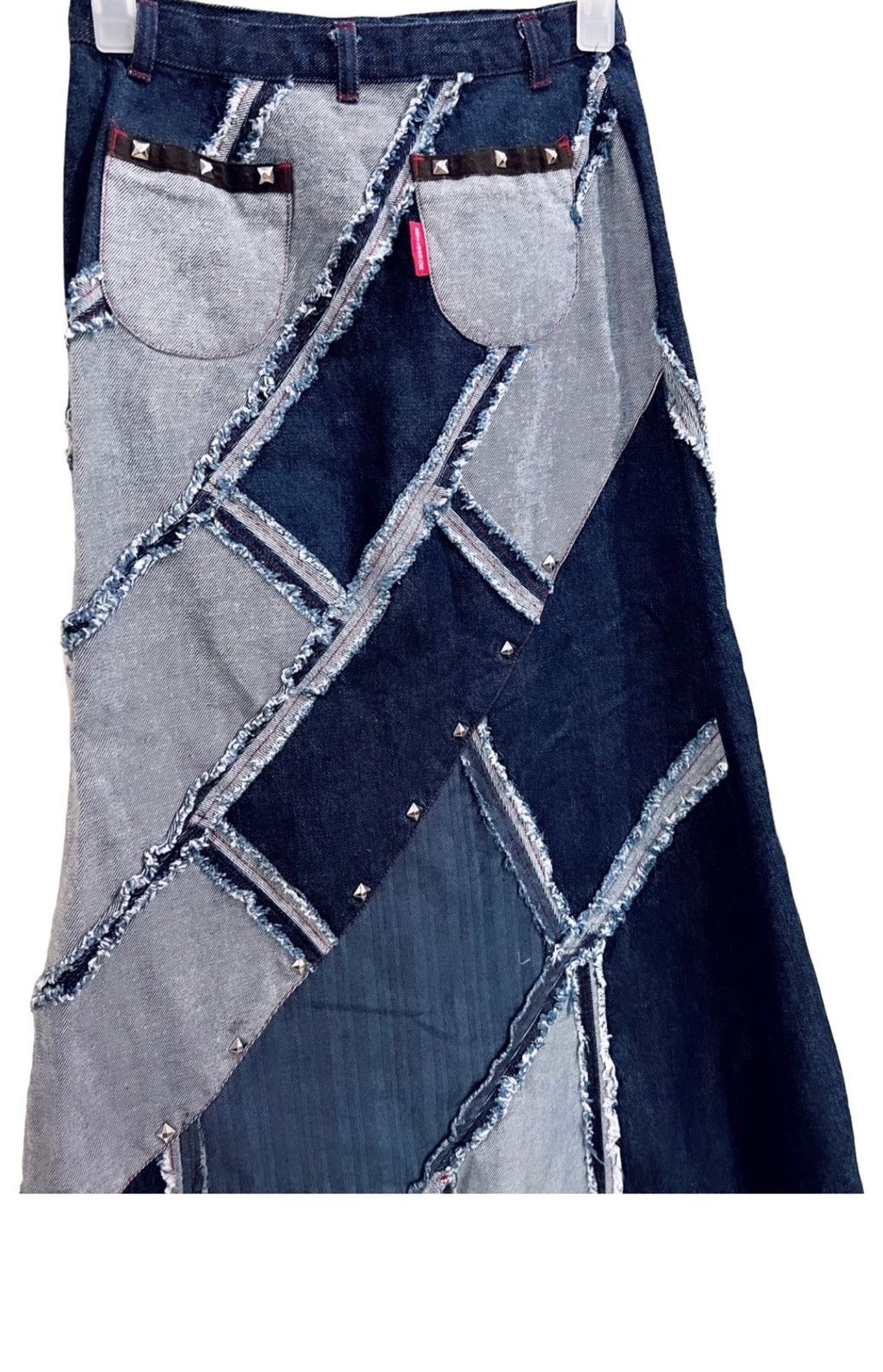 Japanese Brand Vintage y2k denim patch long skirt 🦋💗 Size 24" / US 00 / IT 34 - 3 Thumbnail