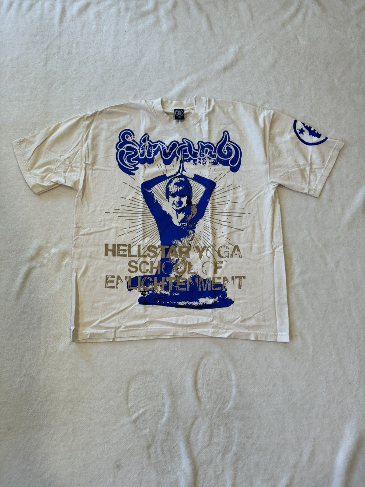 image of Hellstar Yoga Tee in Cream, Men's (Size 2XL)