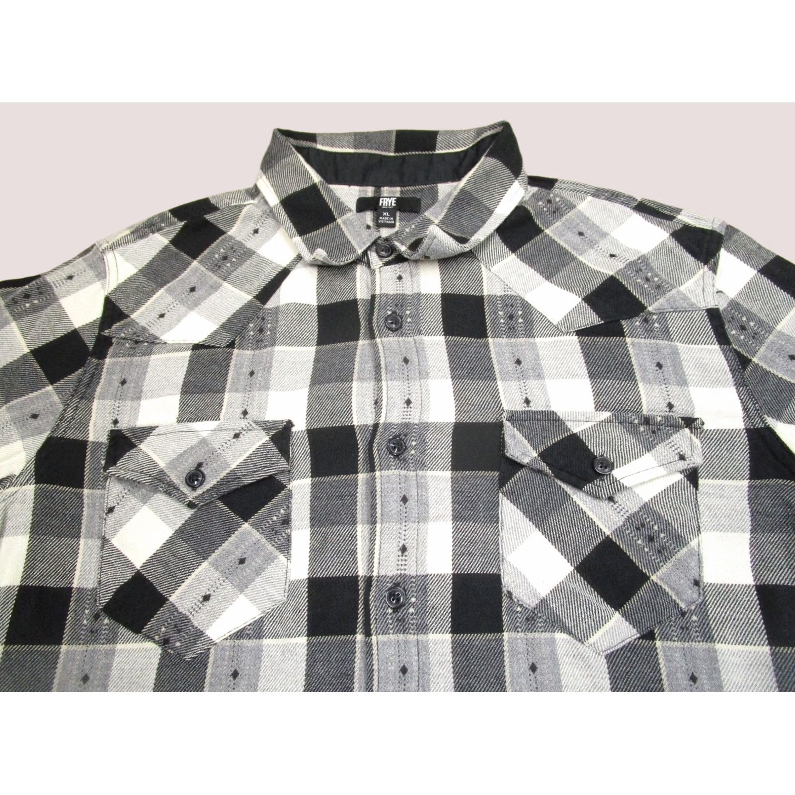 Frye Frye Shirt Men XL Black Plaid Flannel Long Sleeve Button-Up Casual Workwear Vintage: No Women? Size US XL / EU 56 / 4 - 1 Thumbnail