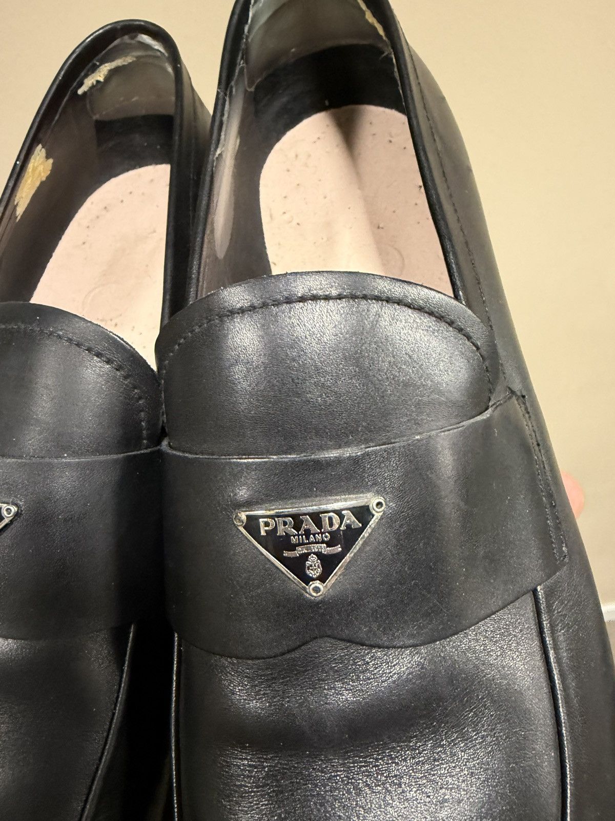 Prada Prada Leather Penny Logo Loafers Size US 11 / EU 44 - 7 Thumbnail