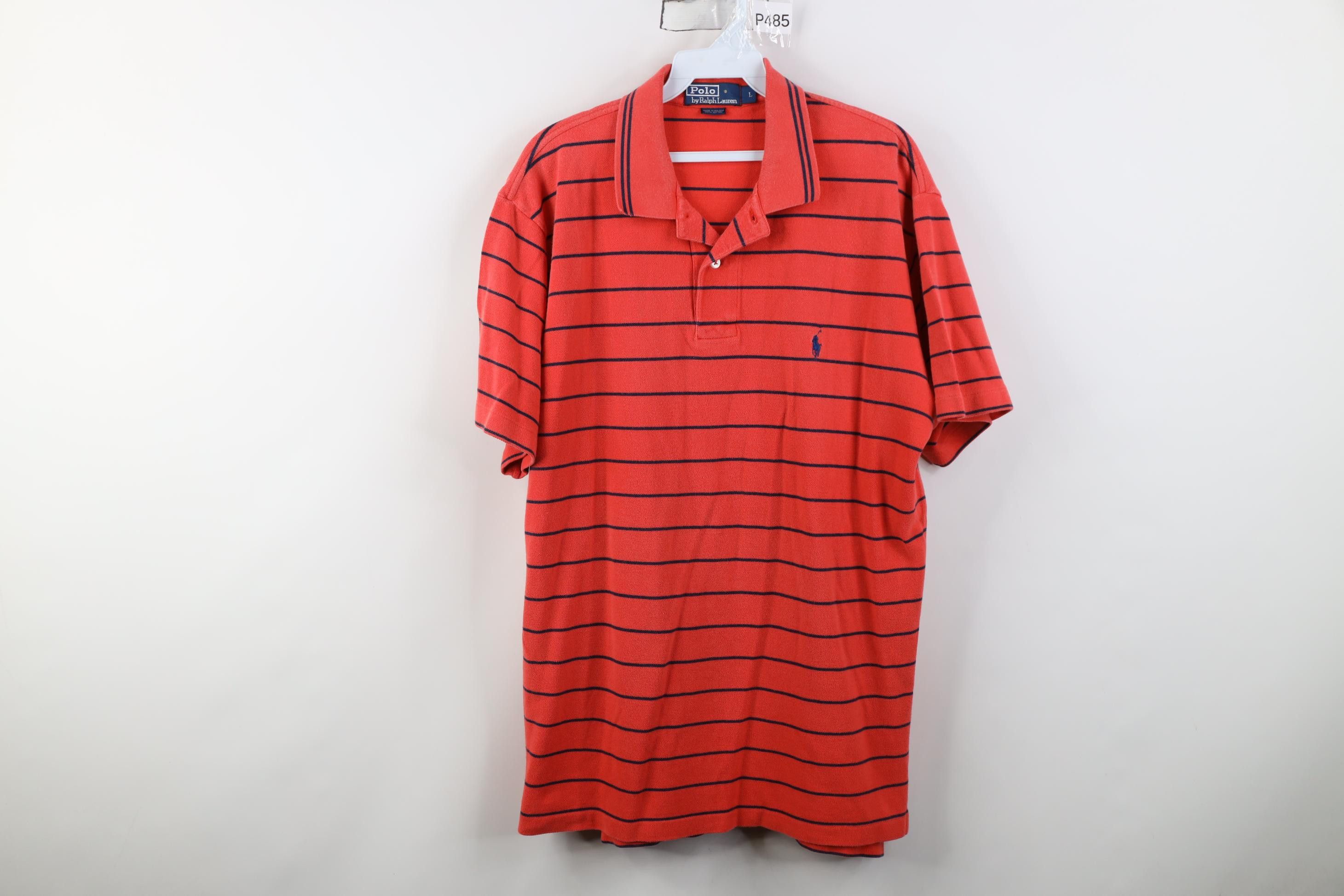 Polo Ralph Lauren Vintage 90s Ralph Lauren Striped Knit Golf Polo Shirt Cotton Size US L / EU 52-54 / 3 - 1 Thumbnail