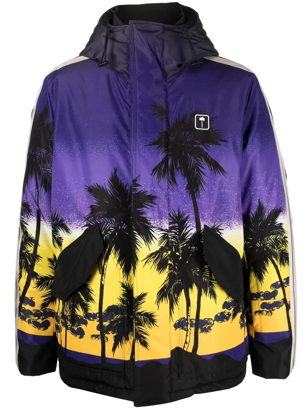 Palm Angels o1y0325 Logo Hooded Jacket in Multicolor Size US S / EU 44-46 / 1 - 1 Thumbnail