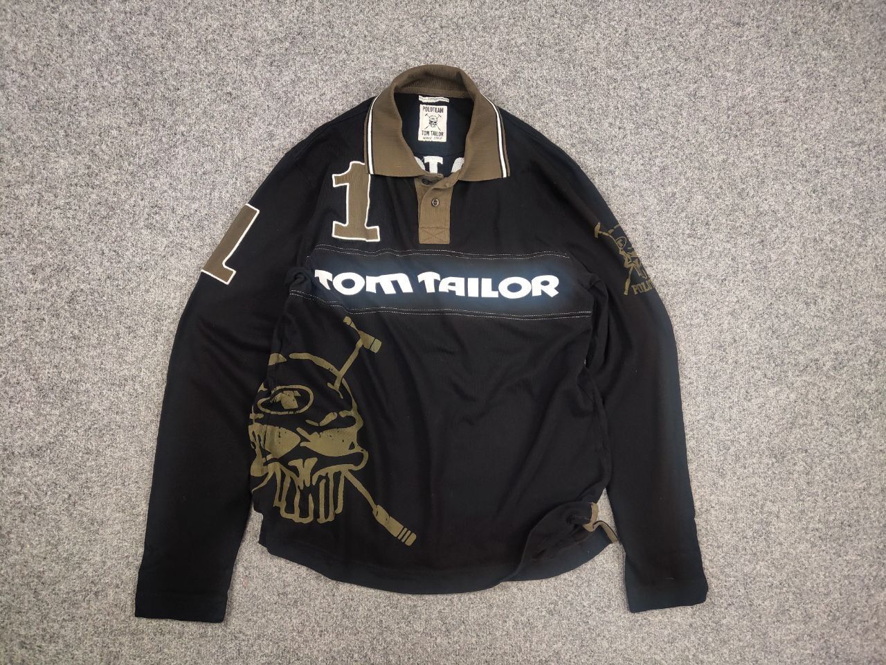 Tom Tailor Tom Tailor Vintage Skull Long sleeve Polo Ralph lauren Y2K Size US L / EU 52-54 / 3 - 9 Thumbnail