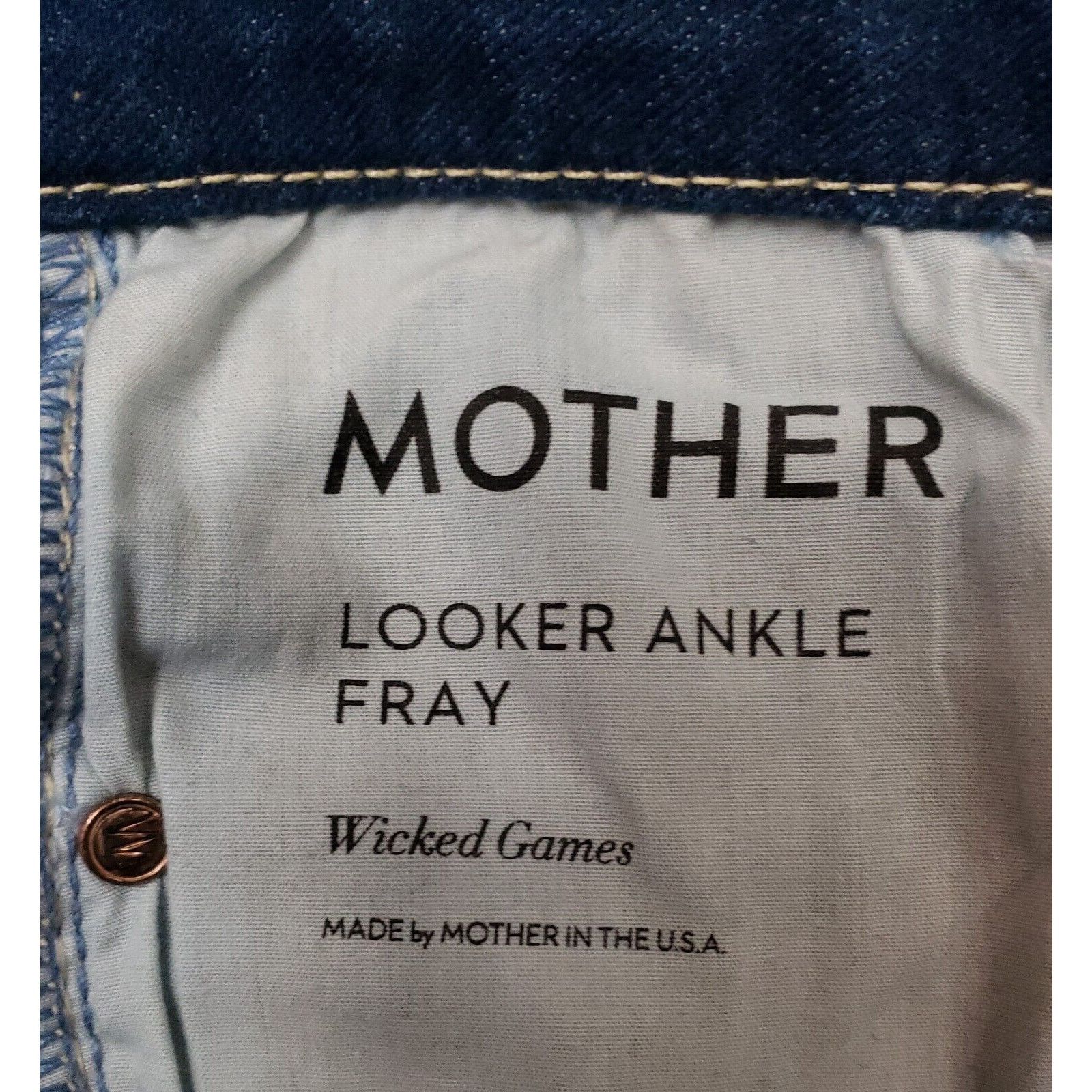 MOTHER MOTHER Looker Ankle Fray in Wicked Games Wash Denim 25/27 Size 25" / US 0 / IT 36 - 9 Thumbnail