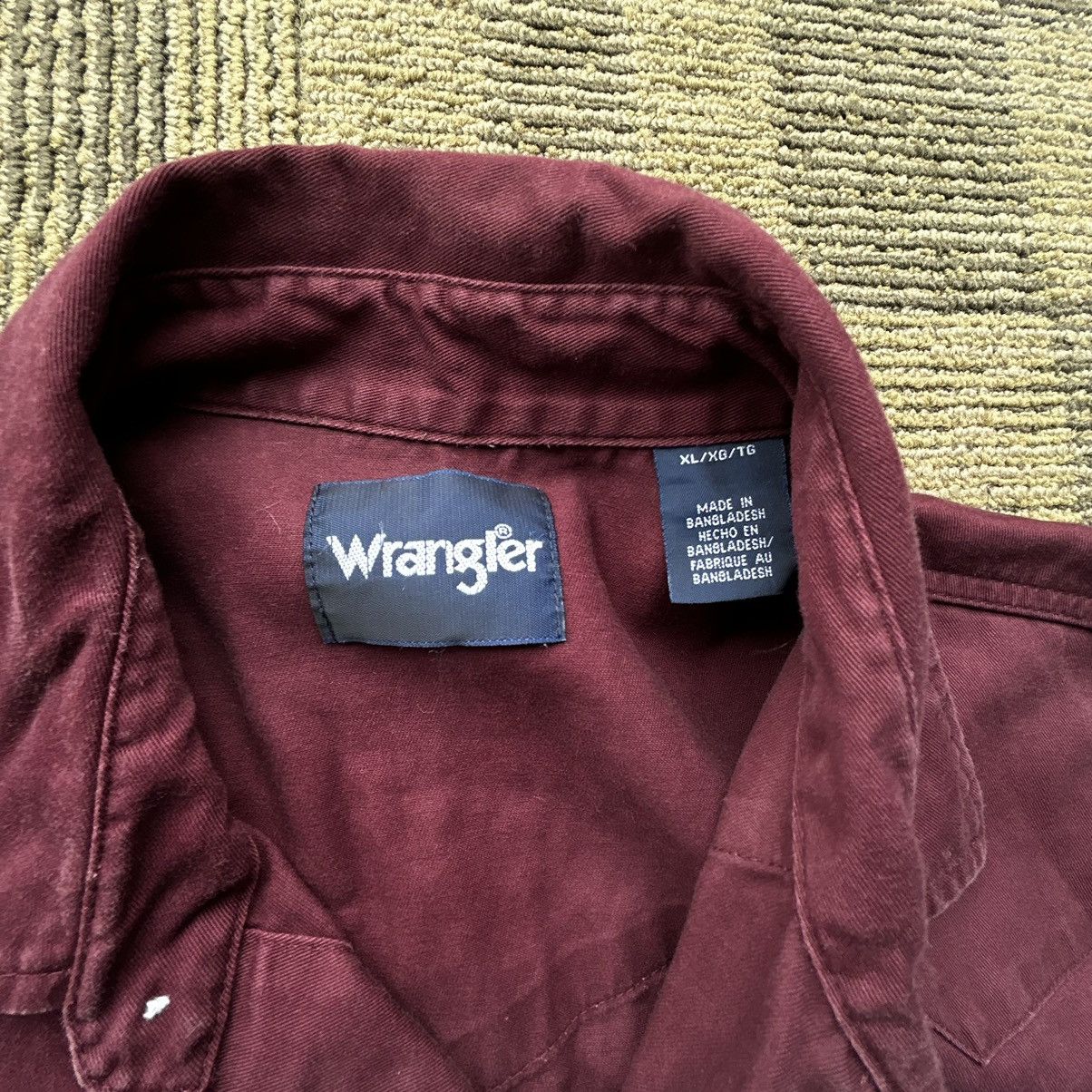 Wrangler Vintage Wrangler Brushpopper Pearl Snap Western Shirt Maroon Size US XL / EU 56 / 4 - 3 Thumbnail