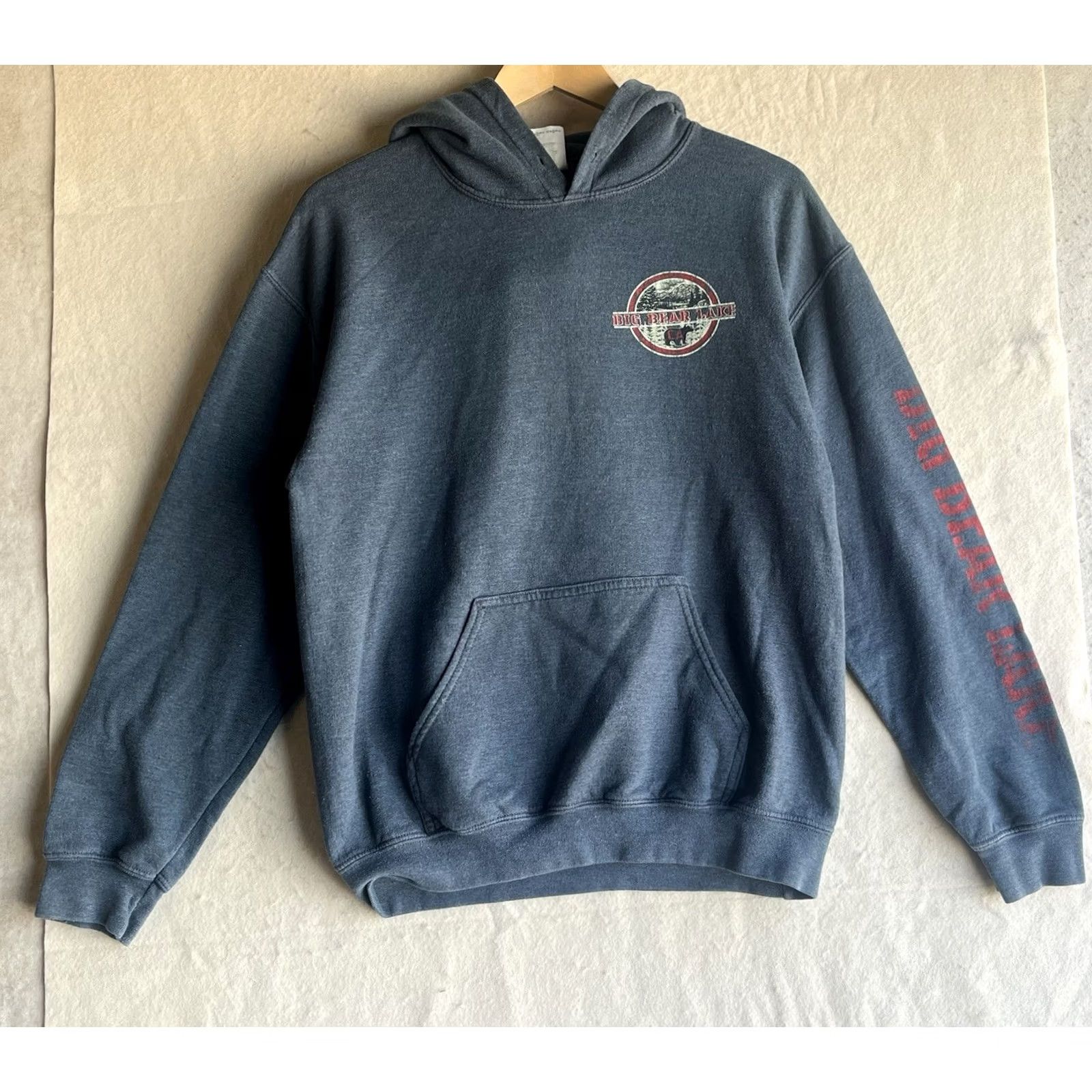 Gildan Gildan Hooded Sweatshirt Blue Size M Unisex Cotton Blend Pullover Big Bear Lake California Hoodie Mens Womens Size US M / EU 48-50 / 2 - 2 Thumbnail