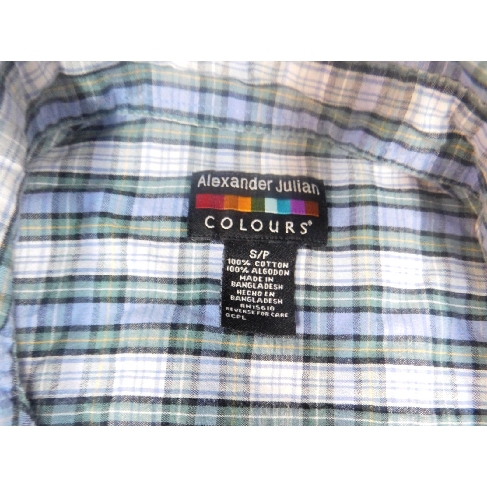 Alexander Julian Alexander Julian Mens Shirt Button-Up Knit Cotton Striped Slimming Long Sleeve Gray Small Button-Down Collared Classic Vintage No Pockets Size US S / EU 44-46 / 1 - 6 Thumbnail