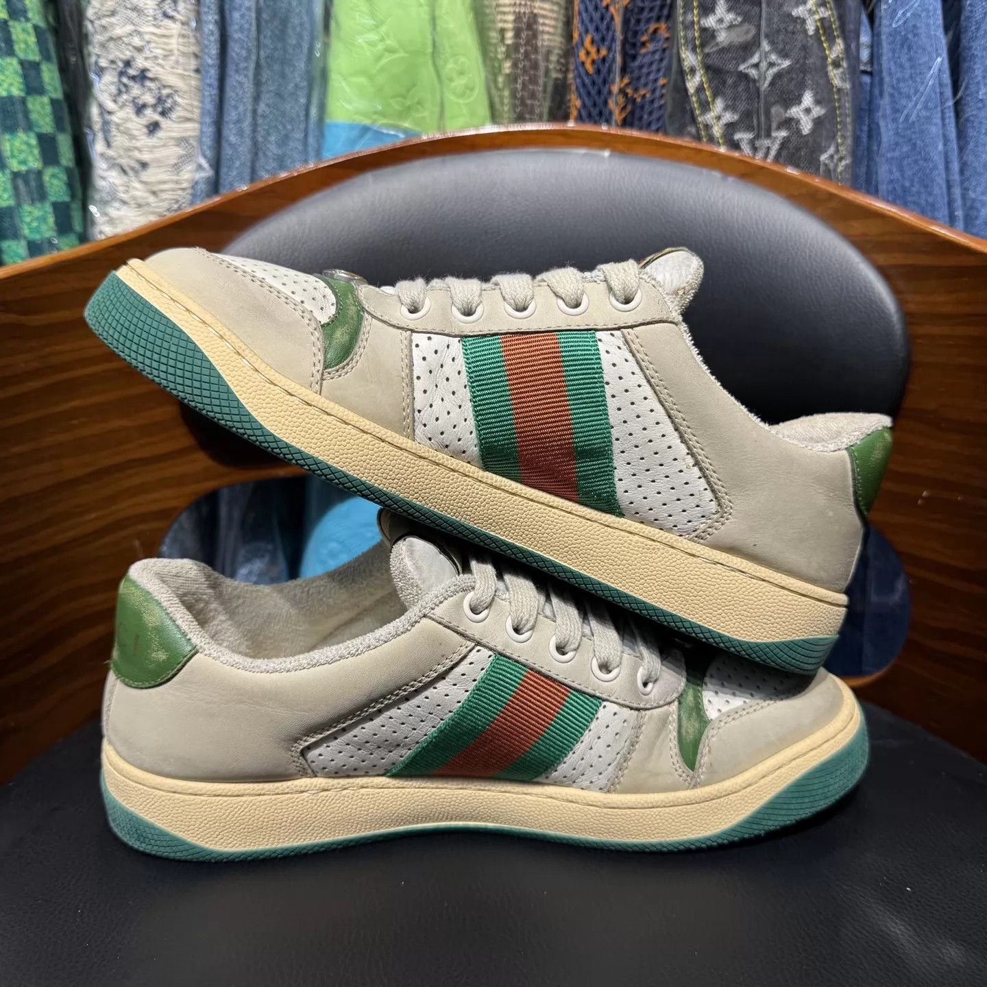 Gucci Gucci GG Enamel Dirtied Women's Sneaker 36 98 New Size US 5.5 / IT 35.5 - 7 Thumbnail