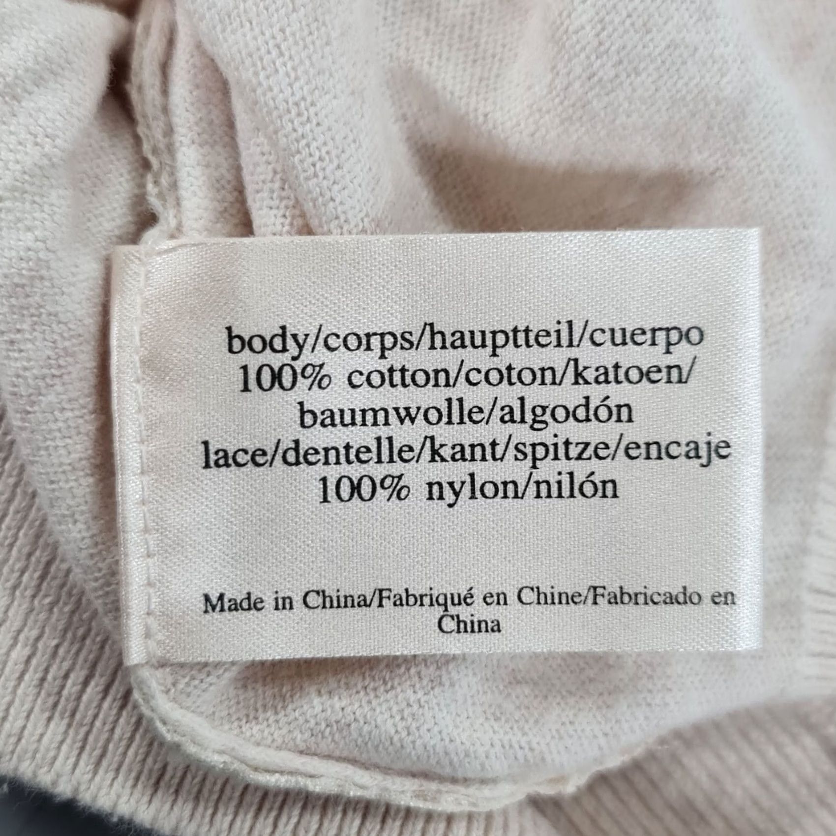Laura Ashley Laura Ashley Jumper Womens 14 UK Beige Cotton Knit Lace Front Soft Top Size XL / US 12-14 / IT 48-50 - 7 Thumbnail