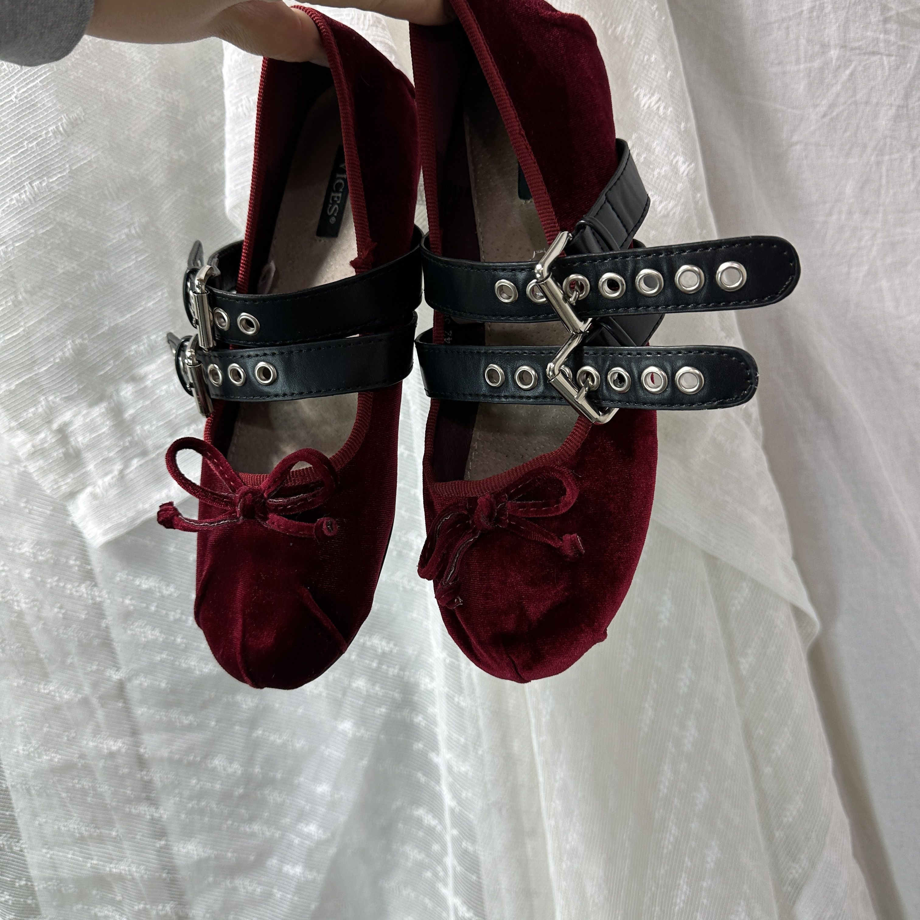 Vintage Vintage Avant Garde Leather Straped Ballet Flats Y2K Size US 8 / IT 38 - 9 Thumbnail