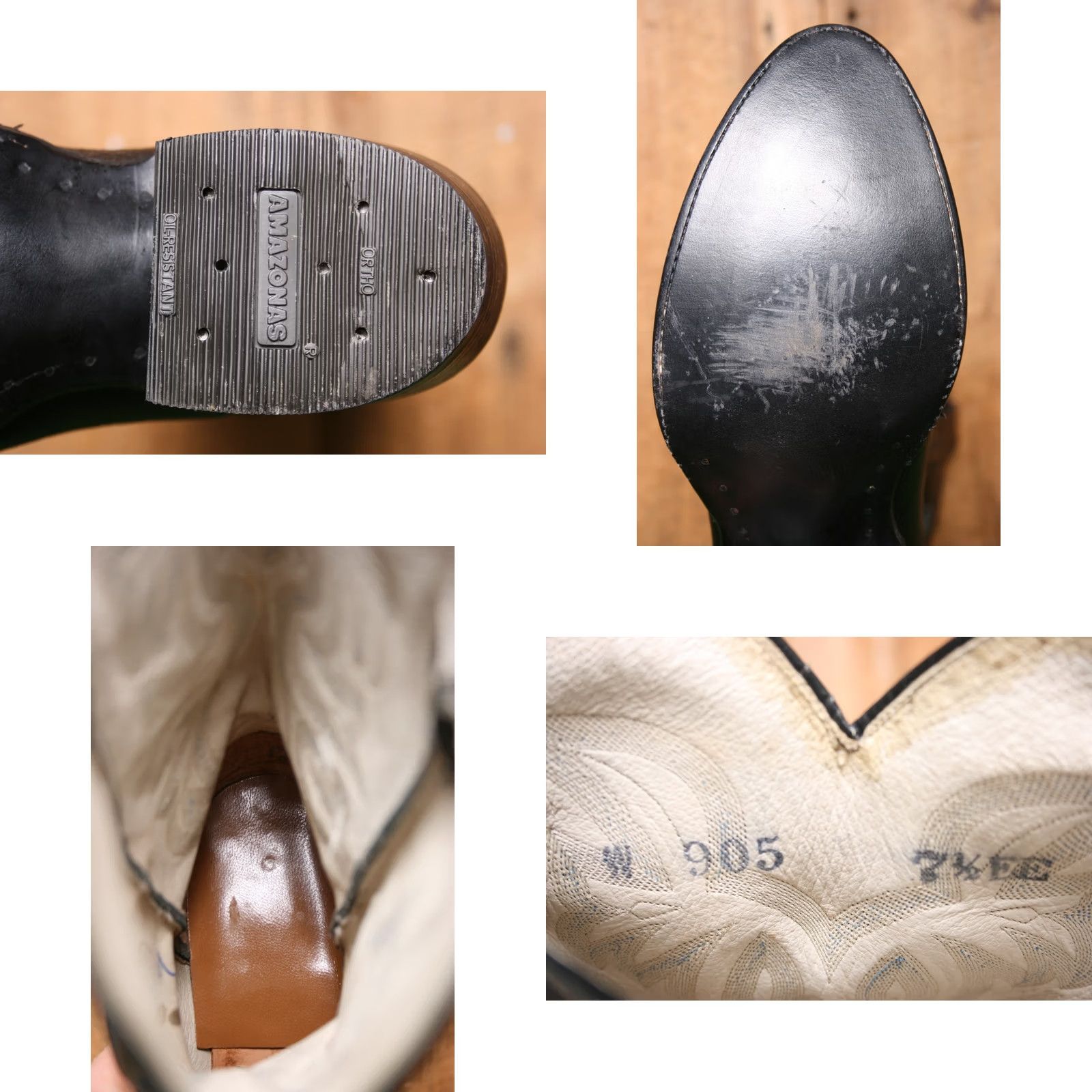 Vintage VINTAGE Cowtown Western Boots Leather Black EE Mens 7.5 SZ 7.5 Re-Soled Cowboy Boots US Made Cowboys Size US 8 / EU 41 - 9 Thumbnail