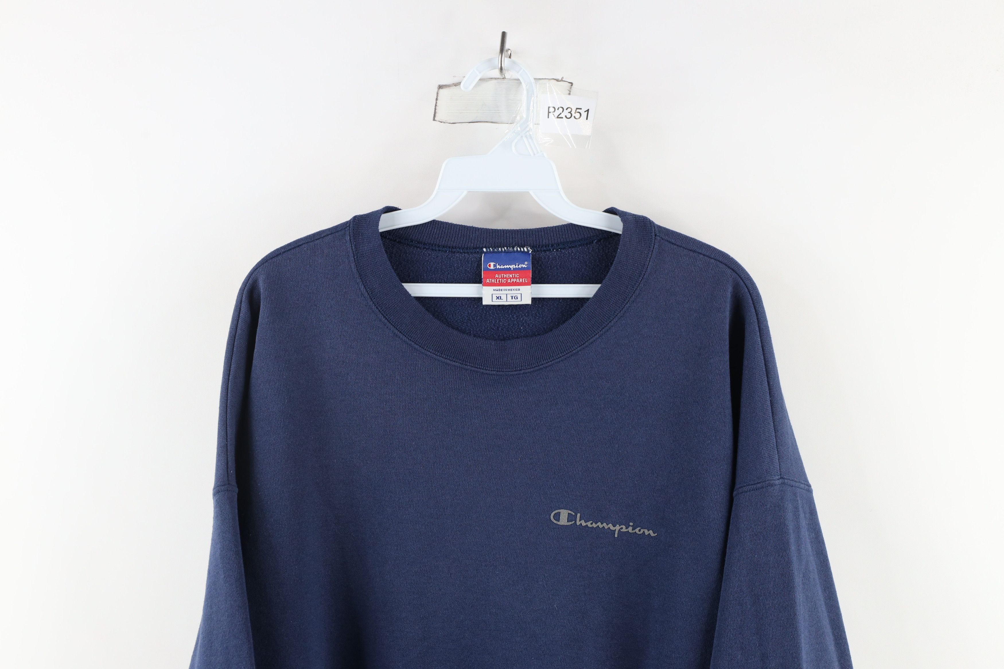Champion × Vintage Vintage 90s Champion Spell Out Crewneck Sweatshirt Blue Size US XL / EU 56 / 4 - 2 Thumbnail