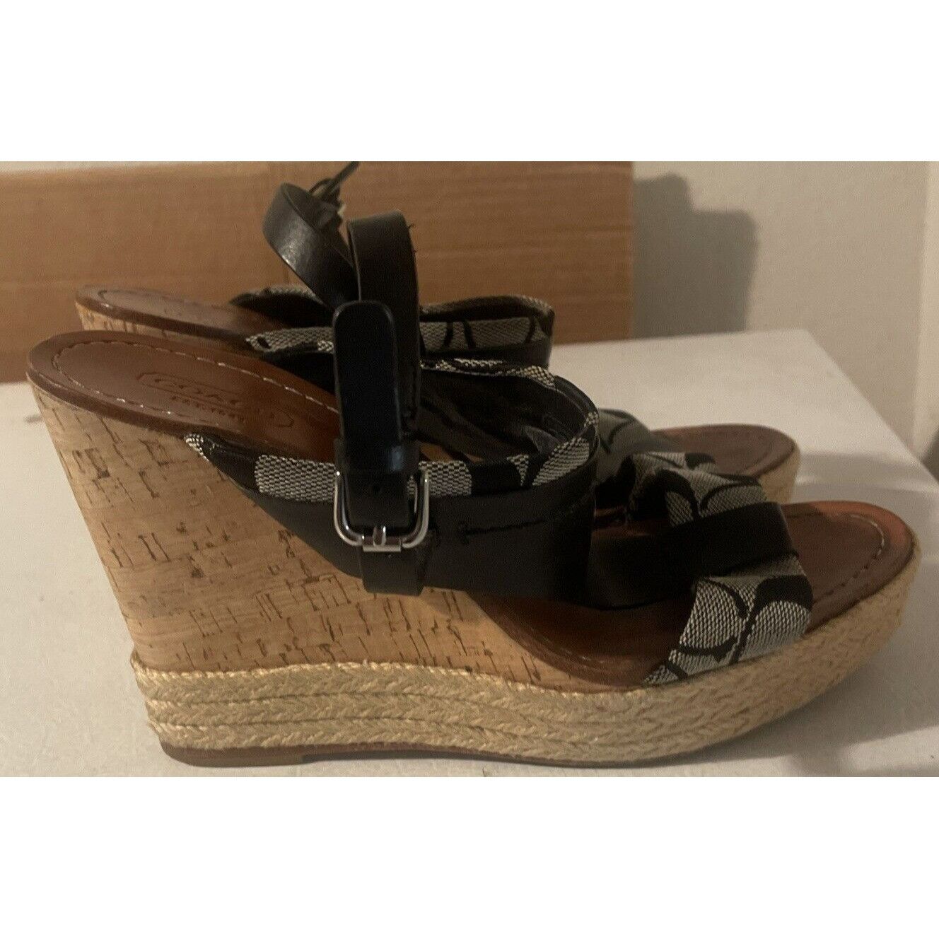 Coach Coach Black platform wedge sandals Shoes size 7.5 B Size US 7.5 / IT 37.5 - 5 Thumbnail