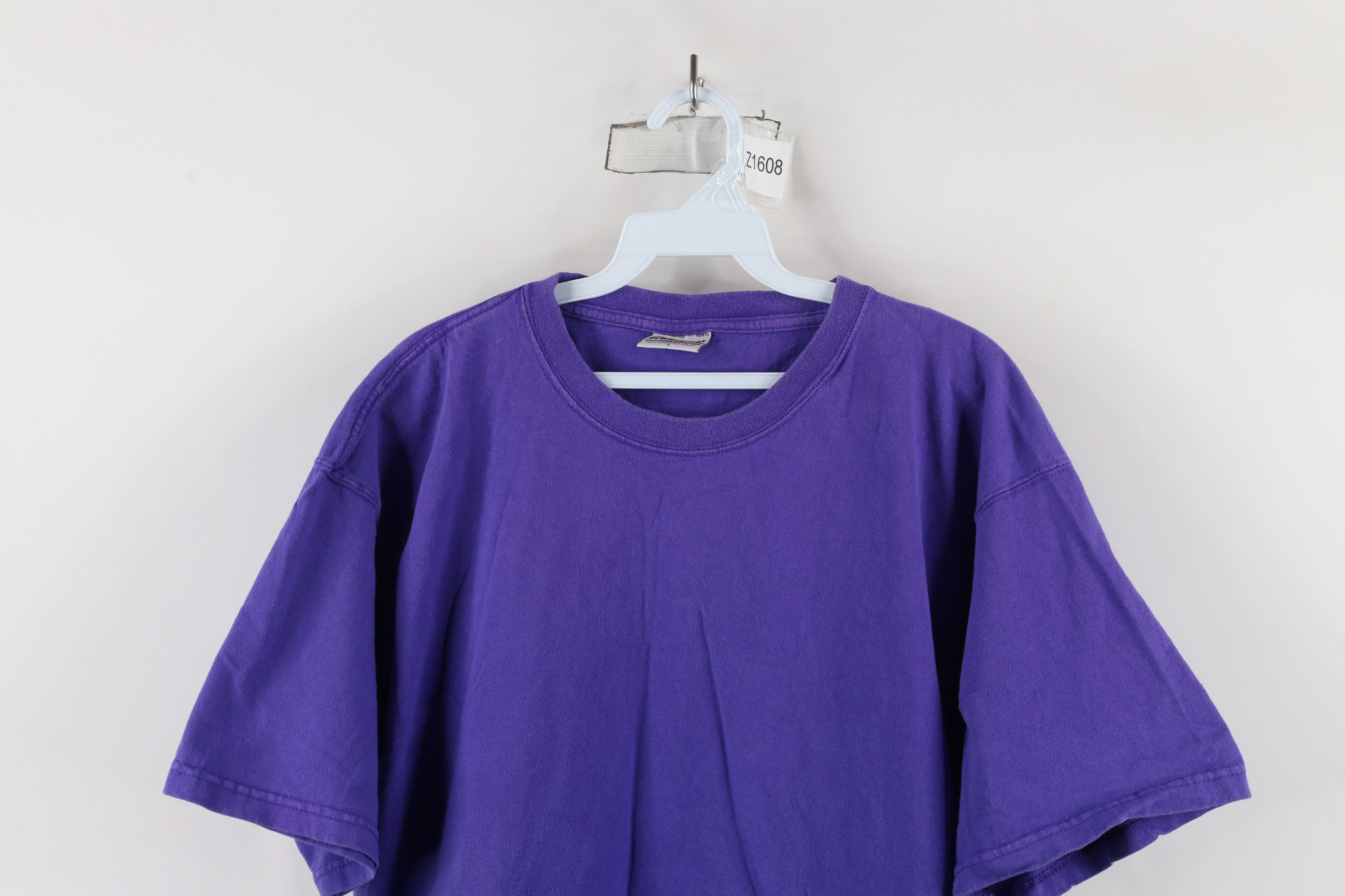 Vintage Vintage 90s Streetwear Heavyweight Cotton T-Shirt Purple Size US L / EU 52-54 / 3 - 2 Thumbnail