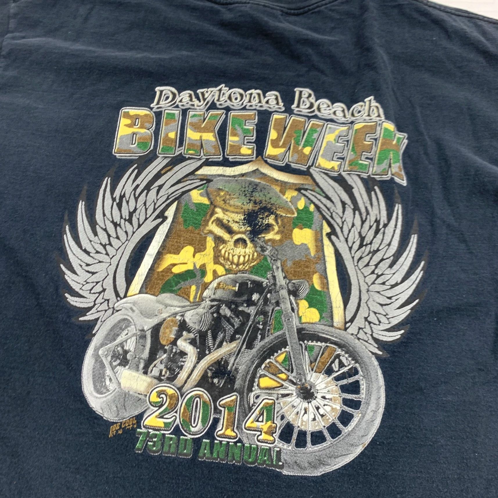 Fruit Of The Loom VINTAGE Daytona Beach Bike Week T Shirt Adult XL Black 2014 Motorcycle Rally Biker USA Shirt Mens XL Black Motorcycle USA 2014 Bike Week T Shirt Size US XL / EU 56 / 4 - 2 Thumbnail