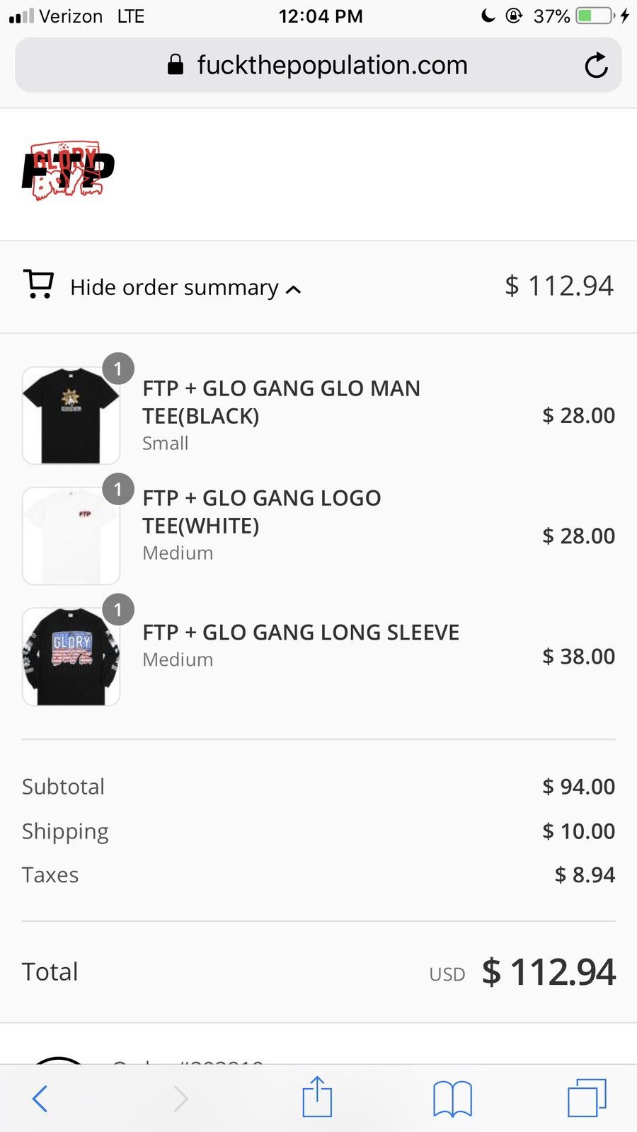 Fuck The Population × Glo Gang Medium Ftp x glo gang "Gloryboyz" logo white short sleeve Size US M / EU 48-50 / 2 - 5 Thumbnail