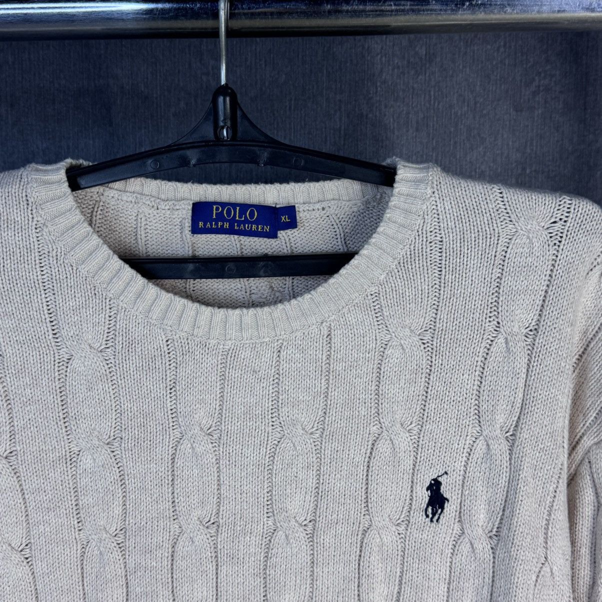 Polo Ralph Lauren Polo Ralph Lauren Cable Knit Cotton Biege Sweater Size XL Size US XL / EU 56 / 4 - 2 Thumbnail