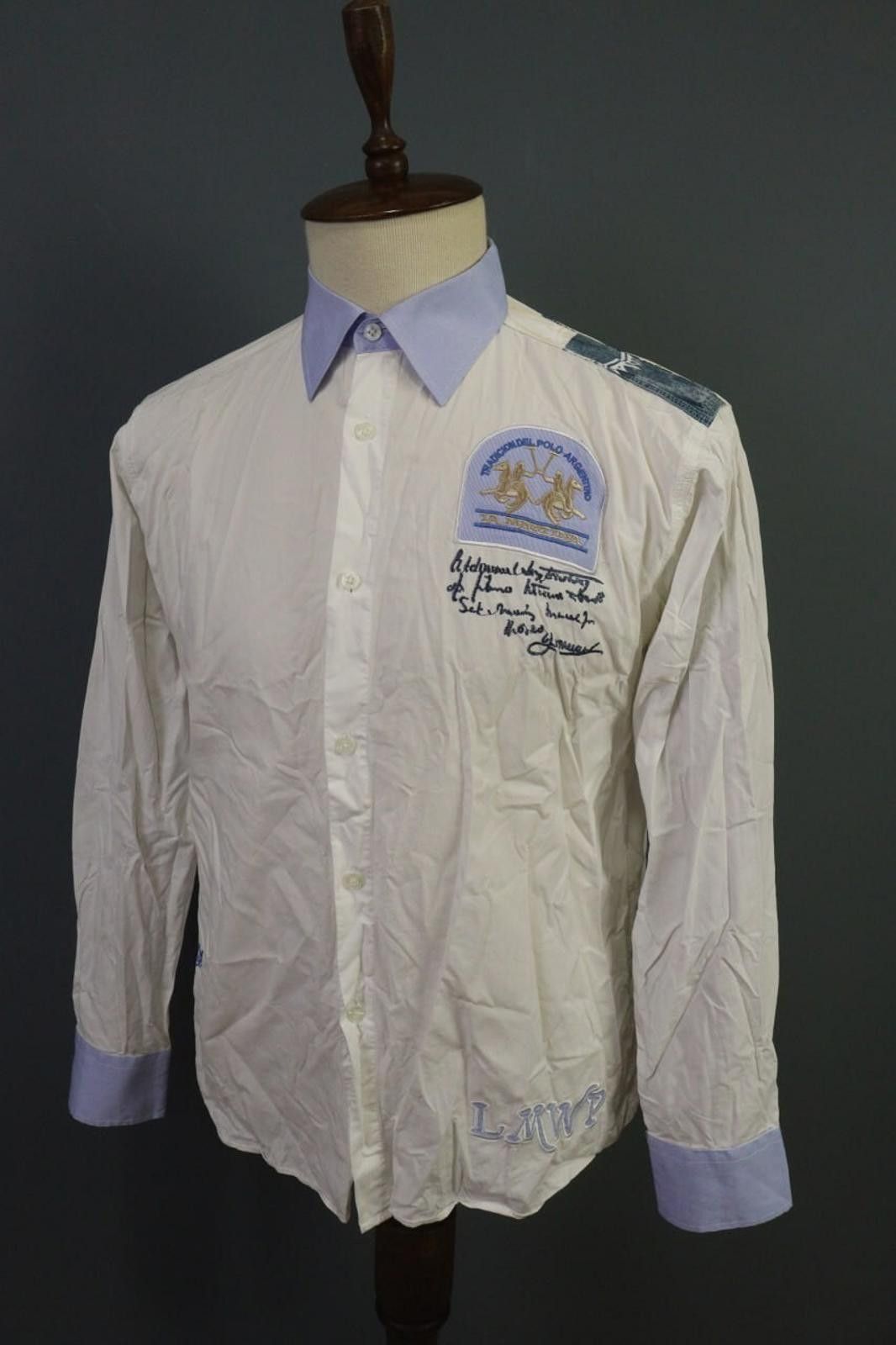 La Martina La Martina Buenos Aires White Cotton Collar Shirt Size L Size US L / EU 52-54 / 3 - 12 Thumbnail