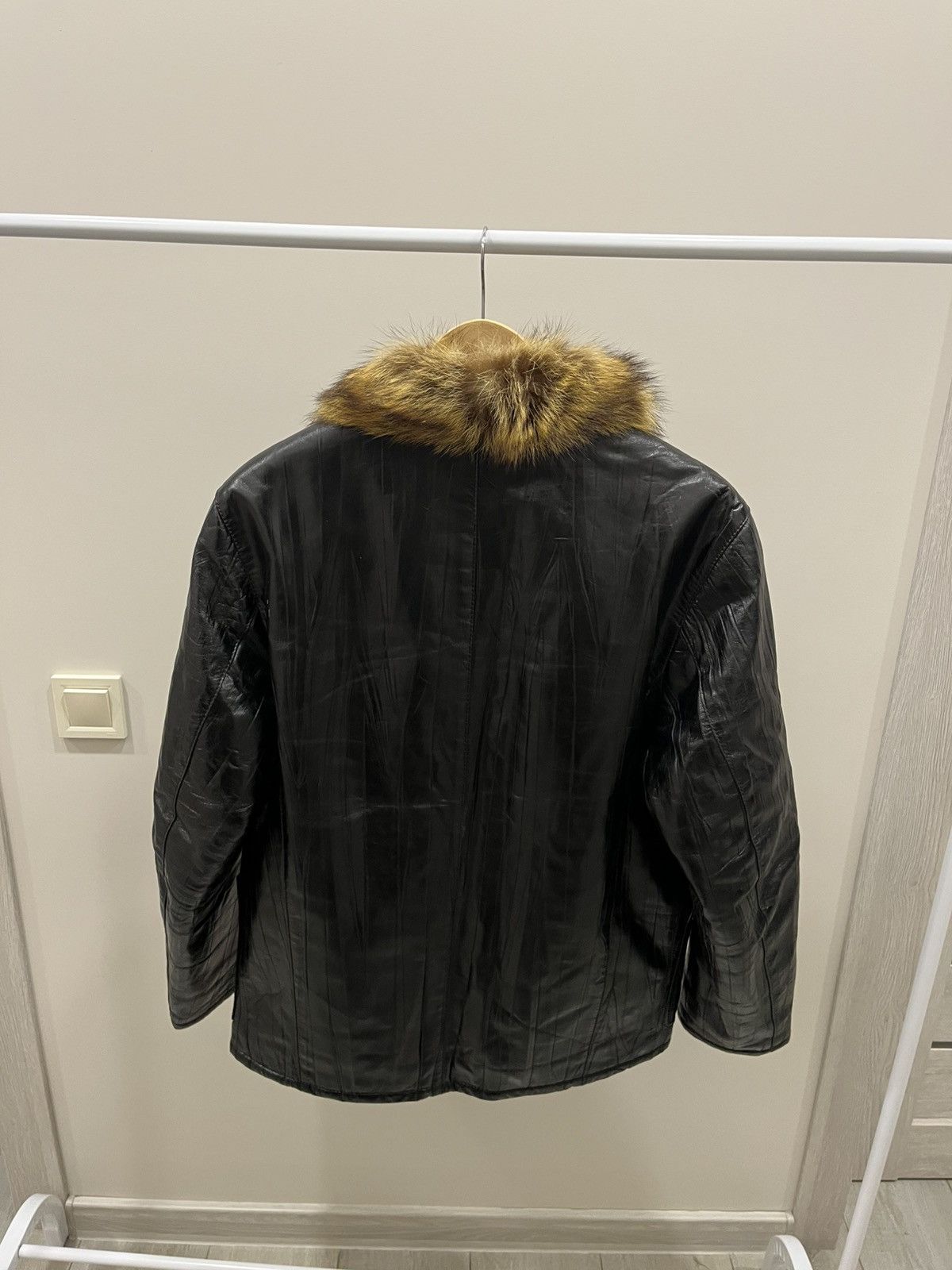 Leather Crazy Rick Owens Style Cropped Leather Jacket Fur Hood Size US L / EU 52-54 / 3 - 5 Thumbnail
